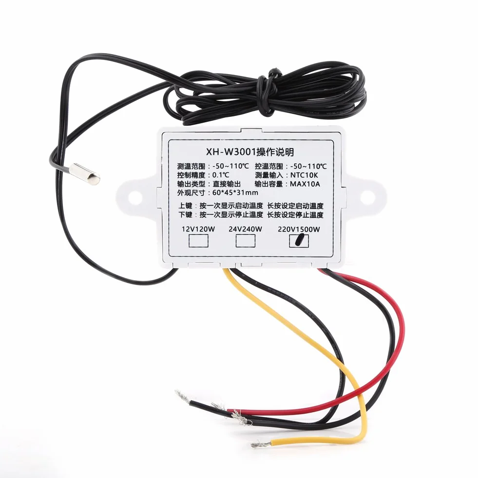 Cyfrowy termostat 220 V Regulator temperatury Chłodzenie i ogrzewanie Przełącznik termostatu z czujnikiem -50°C do 110 ℃
