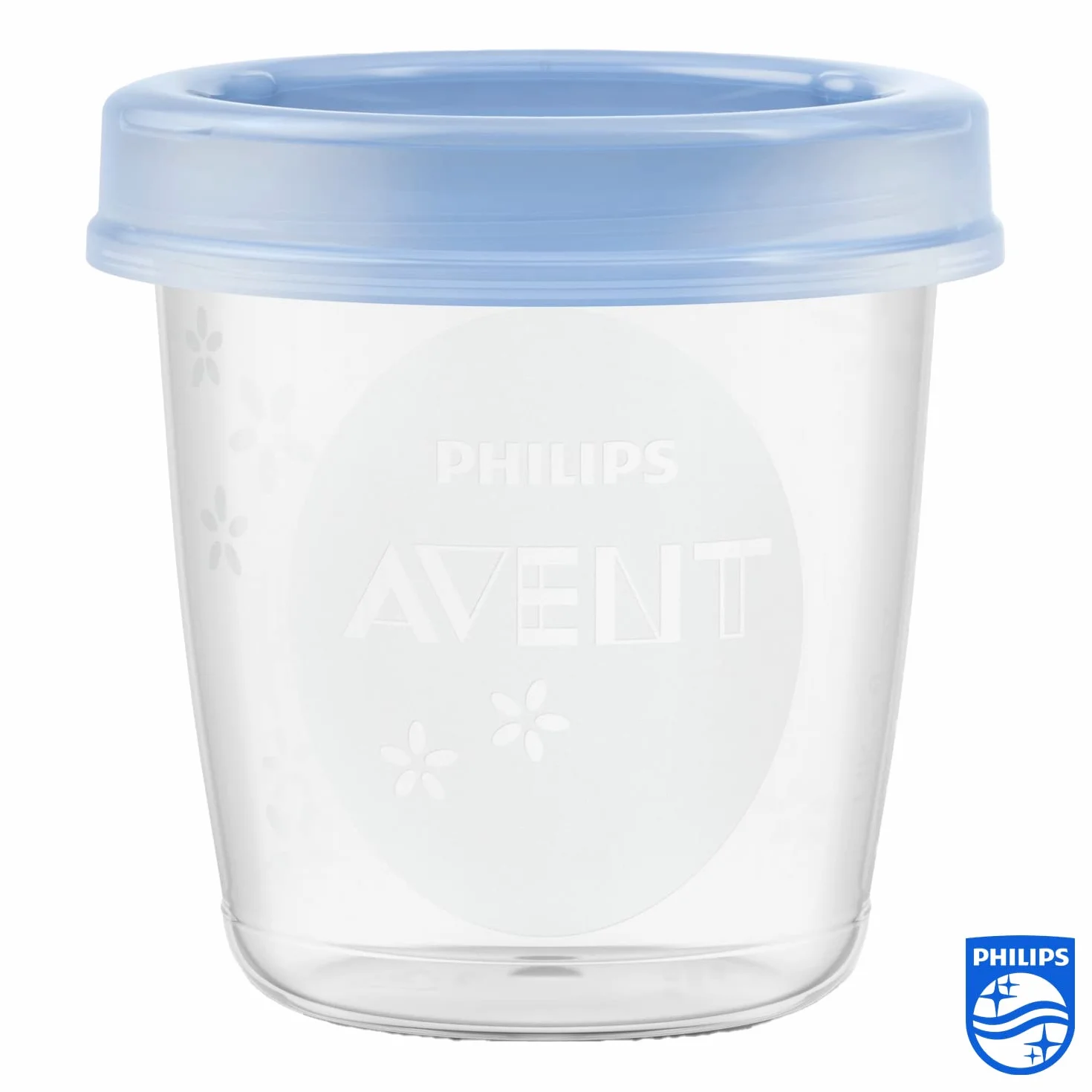 Philips SCF619/05 Kubeczki do Przechowywania, Przezroczysty/Niebieski, 5 Sztuk