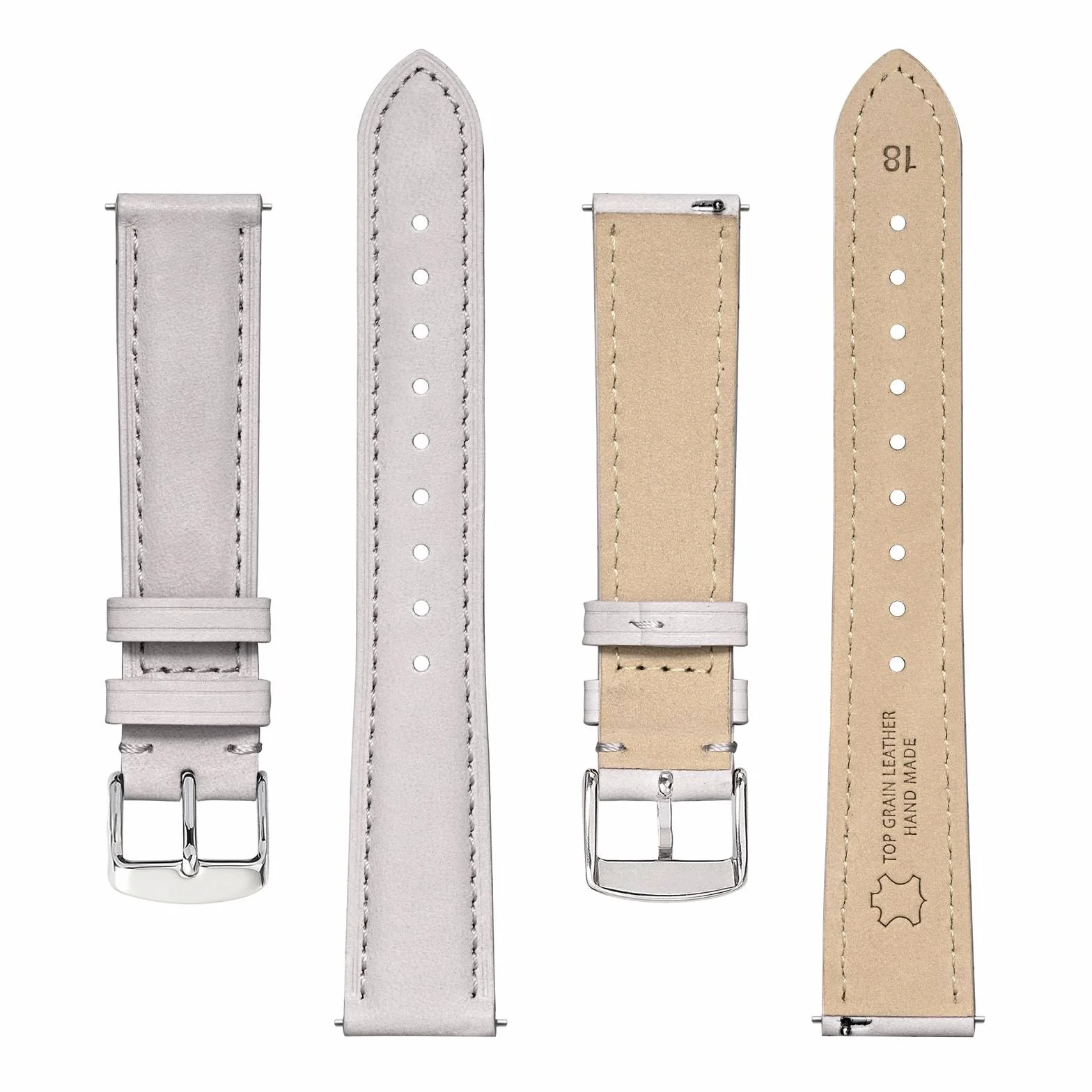 BISONSTRAP Elegancki skórzany pasek do zegarka z systemem szybkiego zapinania, dla kobiet i mężczyzn, dopasowany do uchwytów zegarków o szerokości 12 mm, 14 mm, 15 mm, 16 mm, 17 mm, 18 mm i 20 mm