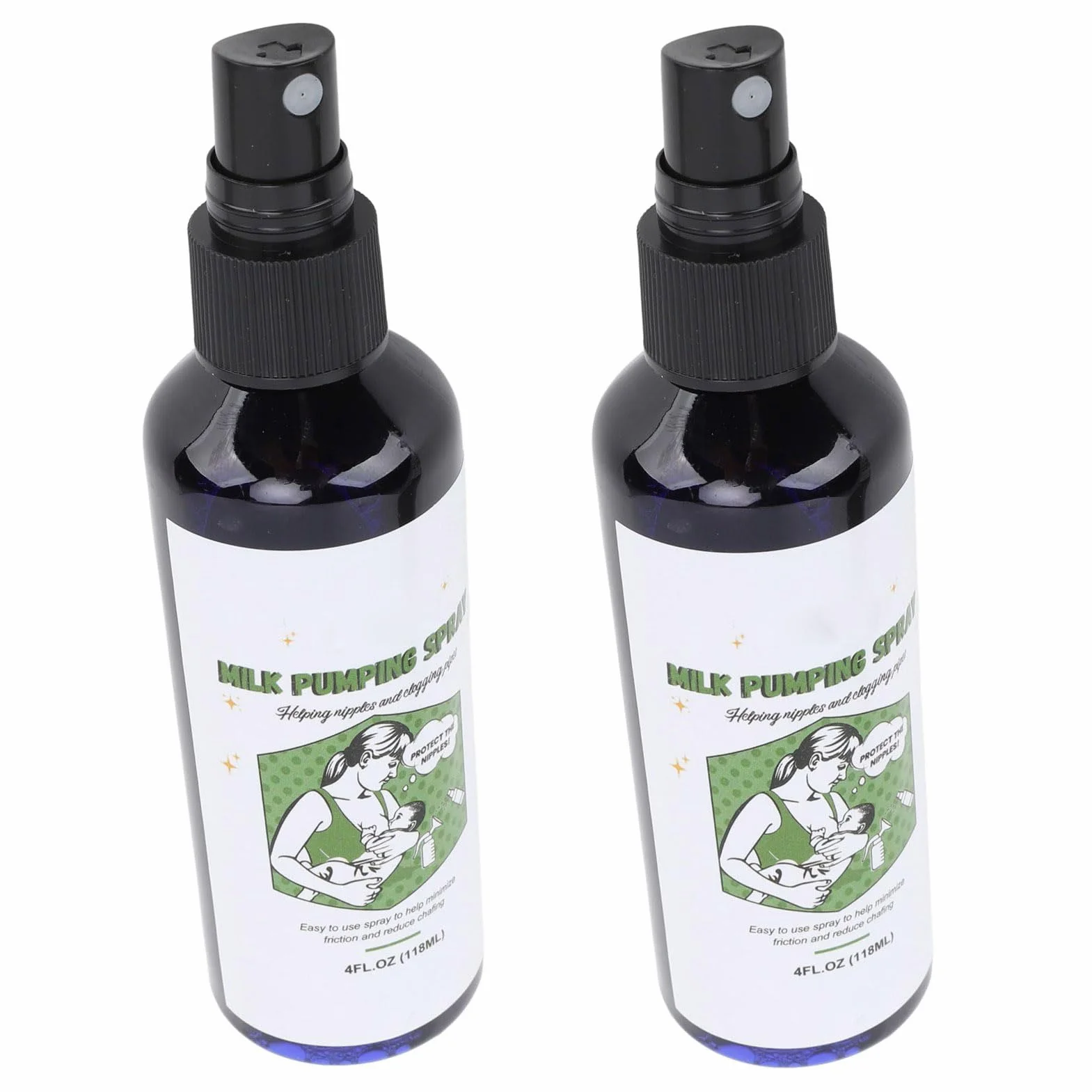 Spray do pompowania piersi, 2 szt., 118 ml, spray do pompowania mleka, nawilżający, odblokowujący sutki, pompka lubrykant w sprayu do karmienia piersią