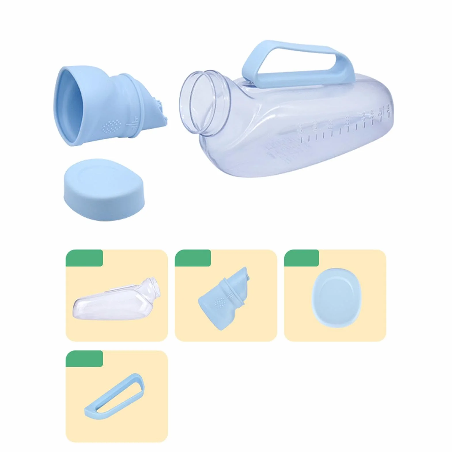 Urinals For Men, Portable Urinal Bottle For Men, 1200ml Male Pee Container, Spill Proof Urinal Bottle, Travel Urinal For Men, Leak Proof Male Urinal, Odor Resistant Pee Bottle