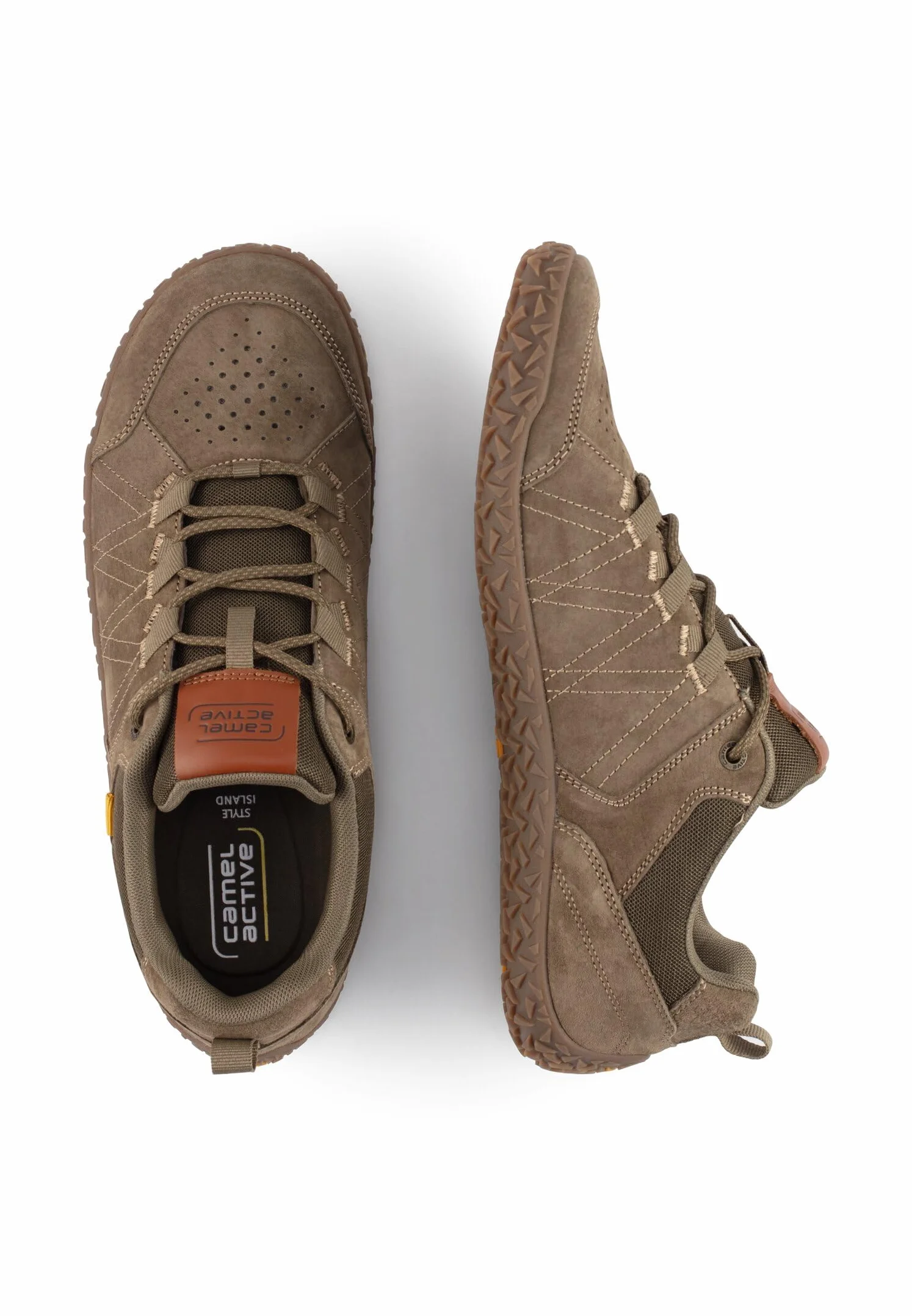 camel active Męskie sneakersy ze skóry nubukowej i tekstylnej