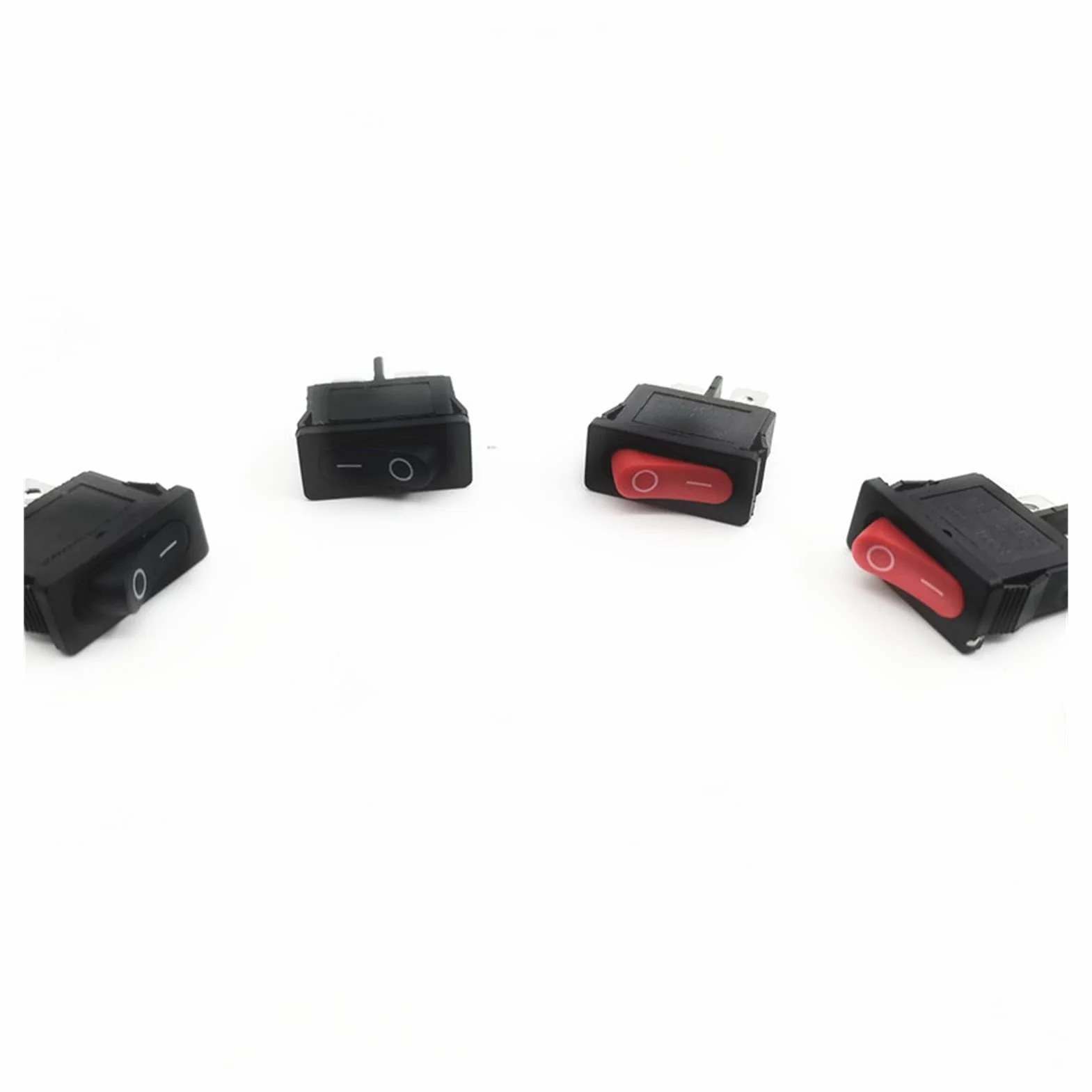 ELTOX Przełącznik kołyskowy 5 sztuk KCD1-110 10x22mm Czarny Super cienki przełącznik kołyskowy NO/Off 2 piny Mały Instrument Power Switch (Color : Noir)