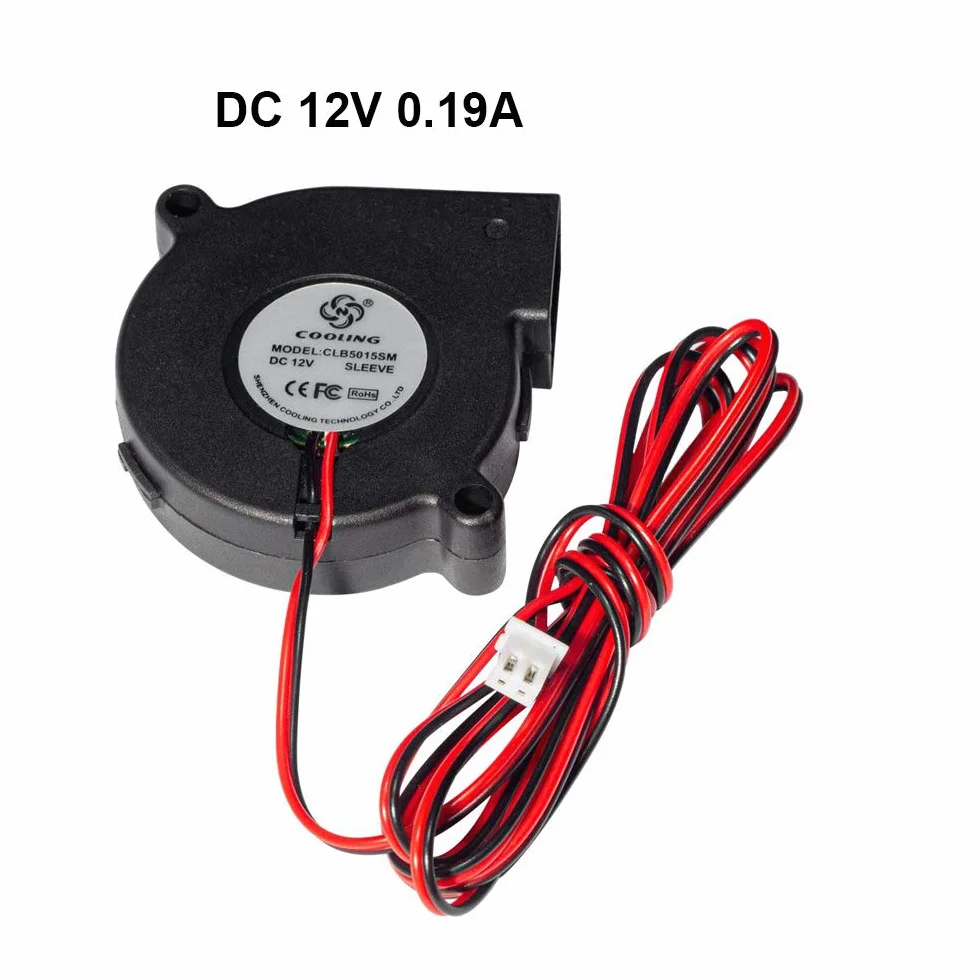 HUIOP Wentylator chłodzący, bezszczotkowy wentylator chłodzący 5015 DC 12 V 0,19 A Turbo mały ultra cichy wentylator przenoszący olej 6500 obr./min rozmiar 50 x 50 x 15 mm dla