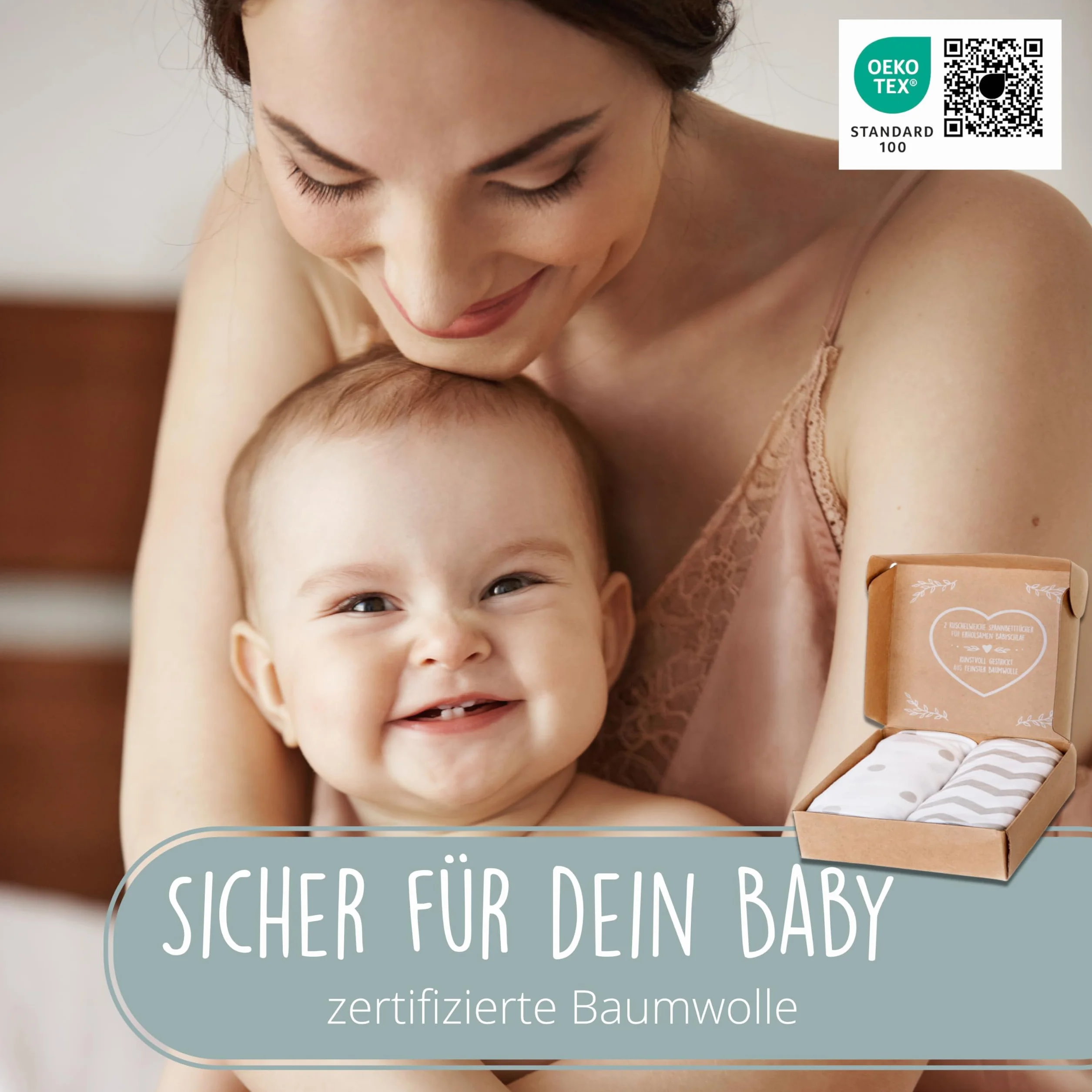 mimaDu® premium Spannbettlaken Kinderwagen, Stubenwagen Bezug, Kinderwagen Matratzenbezug - 78x36, 80x35, 80x40 cm- 100% OEKOTEX Baumwolle (Punkte Zickzack)