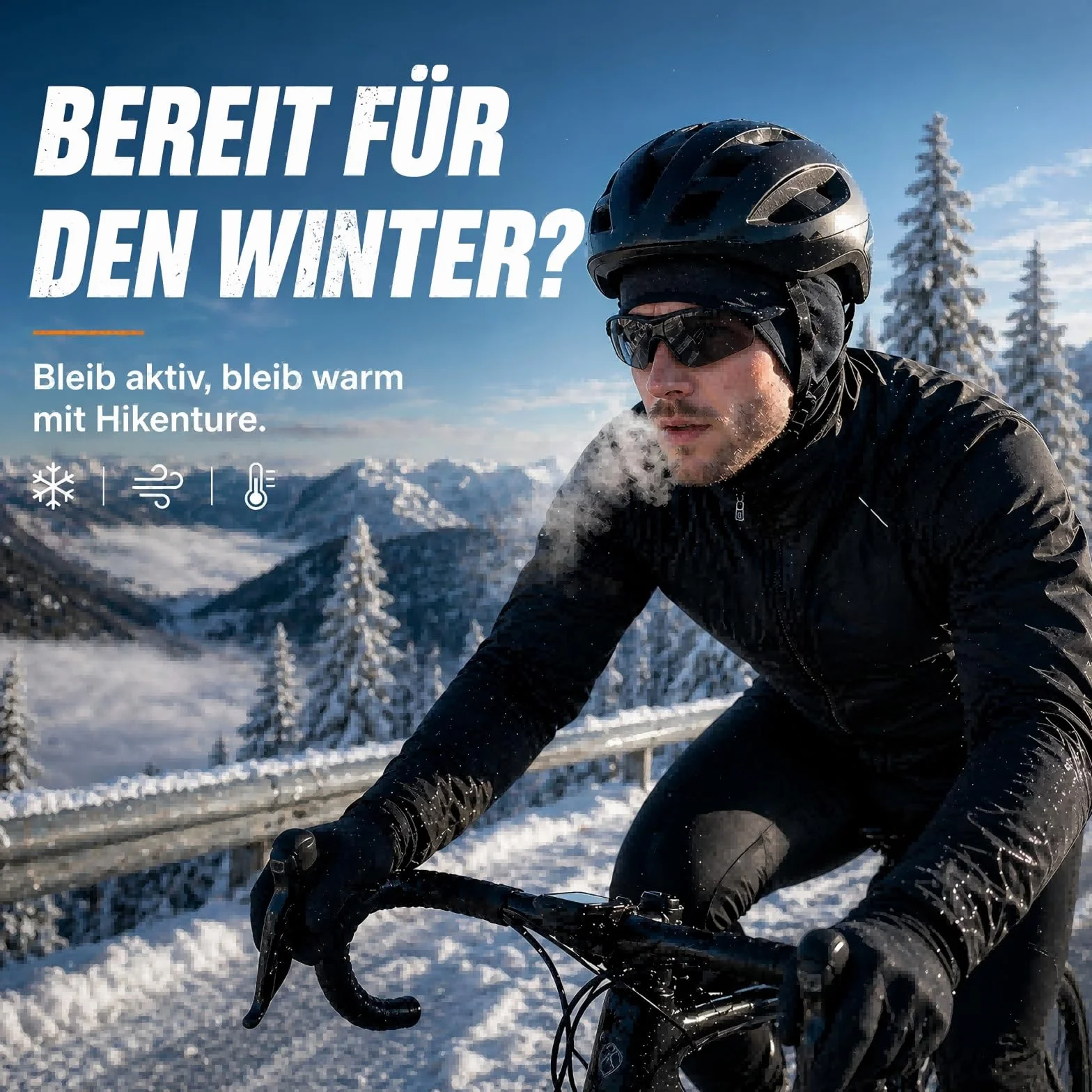HIKENTURE Czapka zimowa | Wiatroszczelna zimowa czapka rowerowa | Ciepła Czapka Rowerowa | Podkoszulek pod kask męski/damski do kasków rowerowych Kask narciarski Kask wspinaczkowy | Czapka sportowa