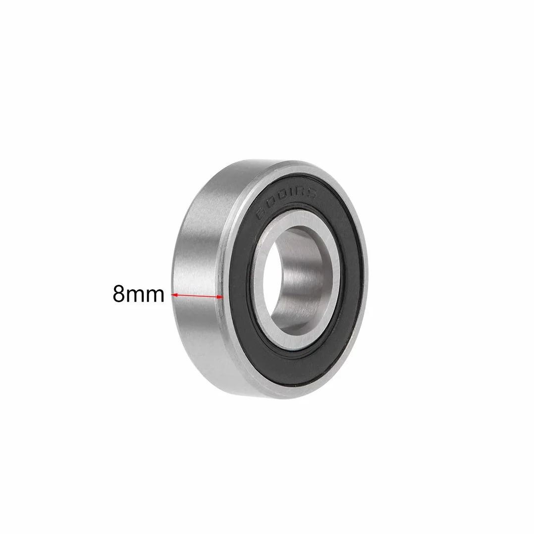 sourcing map 2 szt. rowki łożyska kulkowe 6001-2RS Z2 podwójne ekranowane stal węglowa 12 mm X 28 mm X 8 mm