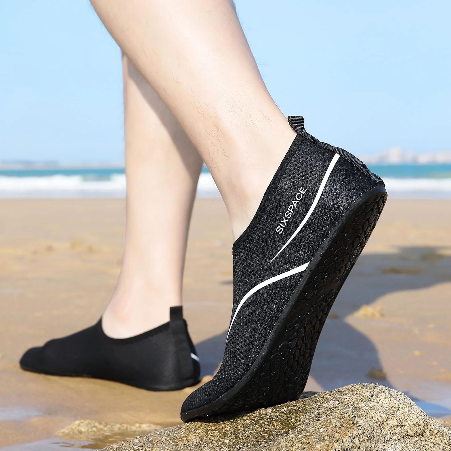 Sixspace Buty do wody, męskie i damskie, buty do wody, buty plażowe, oddychające, do nurkowania, jogi, na siłownię, rozm. 34-47