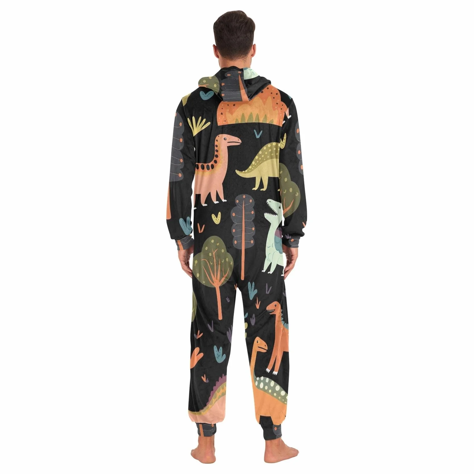 GAIREG Piżama Onesie Dinozaury Drzewa Miękka Bluza Z Kapturem Jednoczęściowa