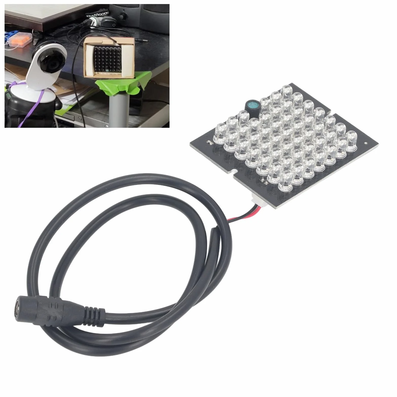 Tablica Lampy IR Oświetlacz IR podczerwień 850nm 48 Koralików IR Lampa Noktowizyjna LED DC12V do Wnętrz na Zewnątrz