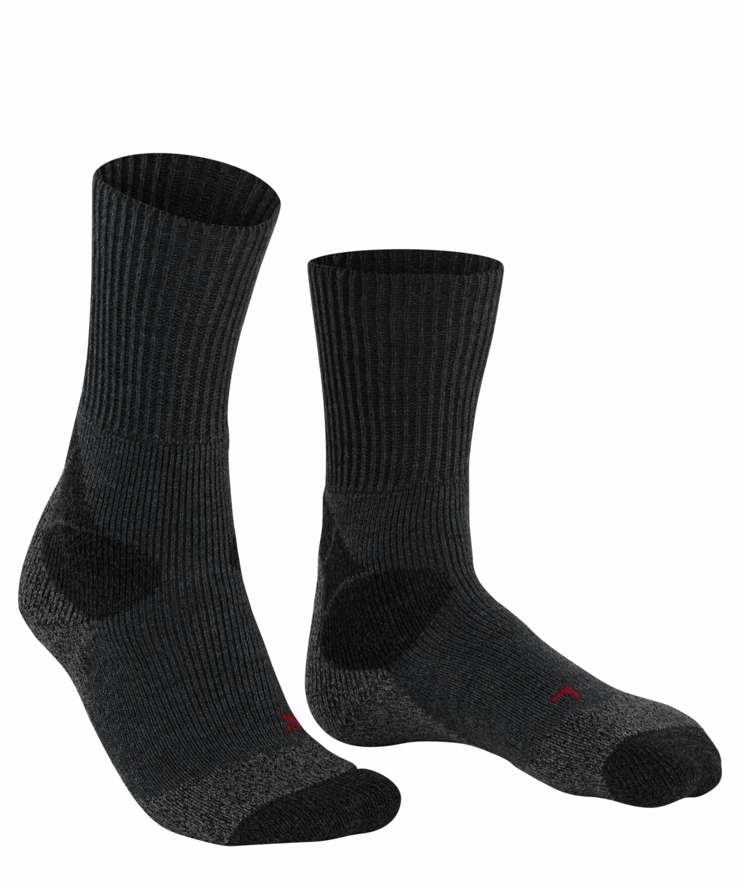 FALKE Mężczyźni Skarpety do wędrówek TKX Expedition M So wełna materiał funkcjonalny przeciw pęcherzom grube 1 Para, Szary Asphalt Melange 3180, 42-43