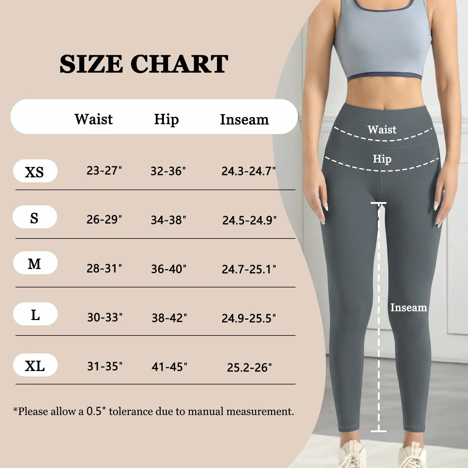 HYCOPROT Wysokie spodnie do jogi damskie miękkie jak masło elastyczne matowe kontrola brzucha legginsy rozciągliwe Creamlush skarpetki treningowe sportowe spodnie do biegania fitness siłownia moda na