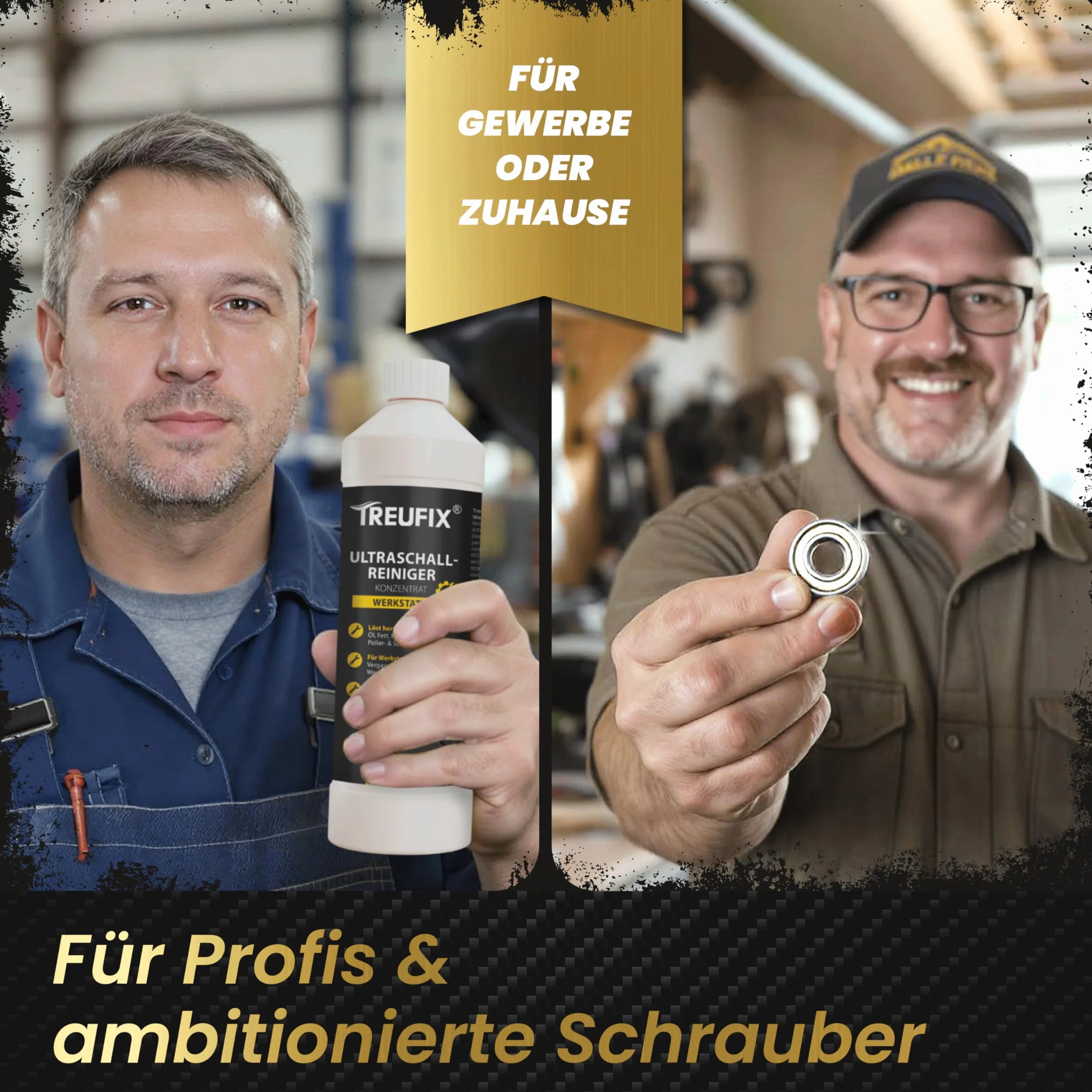 Treufix Koncentrat do czyszczenia ultradźwiękowego, 750 ml, do gaźników, dysz wtryskowych, części silnika – odporny na olej, tłuszcz, sadzę – chroni materiał i jest skuteczny – Made in DE