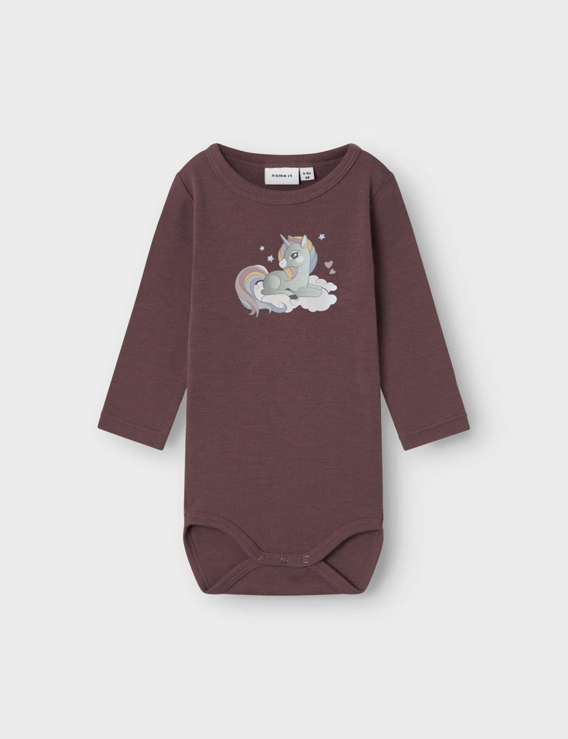 NAME IT Body z długim rękawem Niemowlęta - dziewczynki Nbfwillitus Wool Ls Body Noos