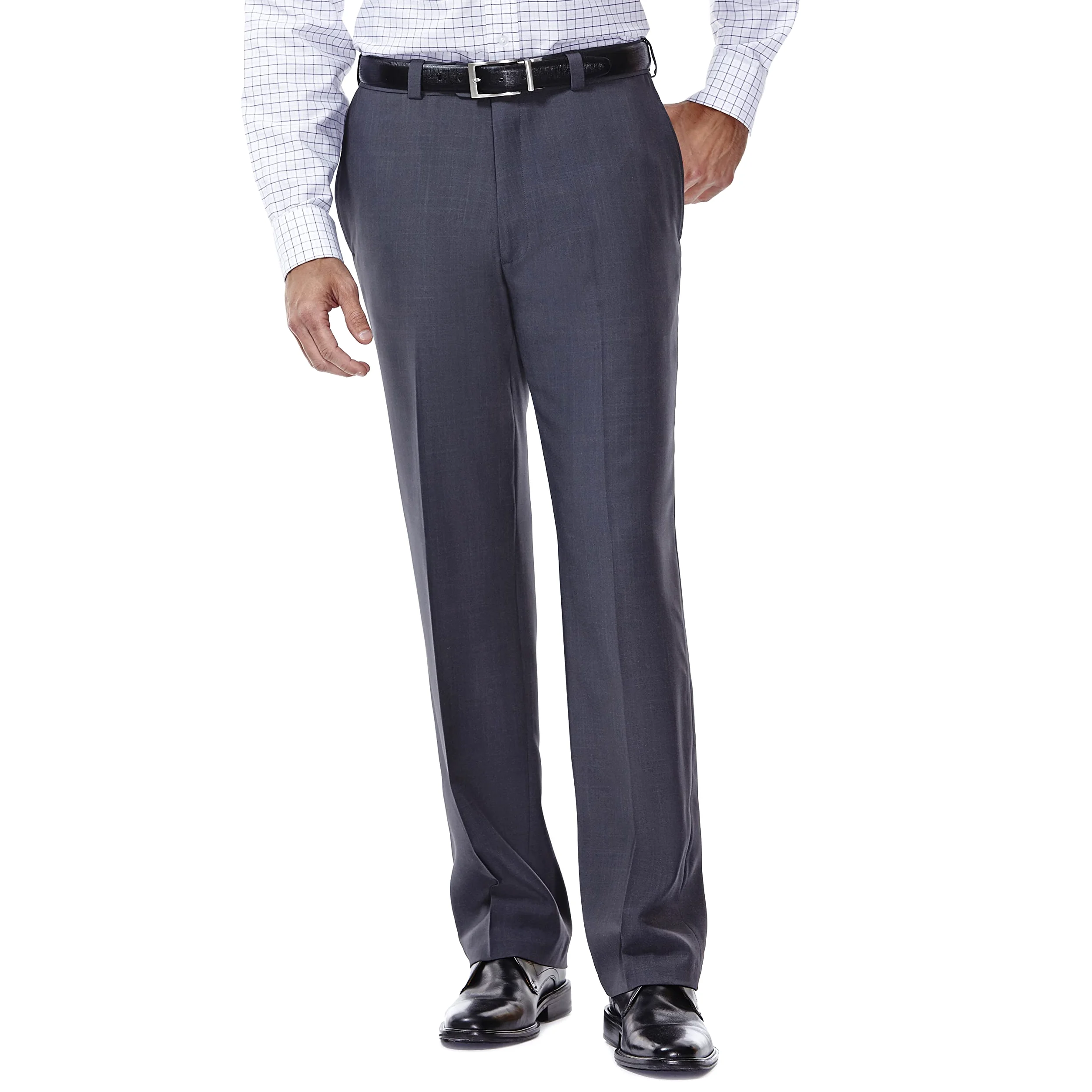Haggar Męskie spodnie E-CLO Repreve Stria Flat Front Dress Pant