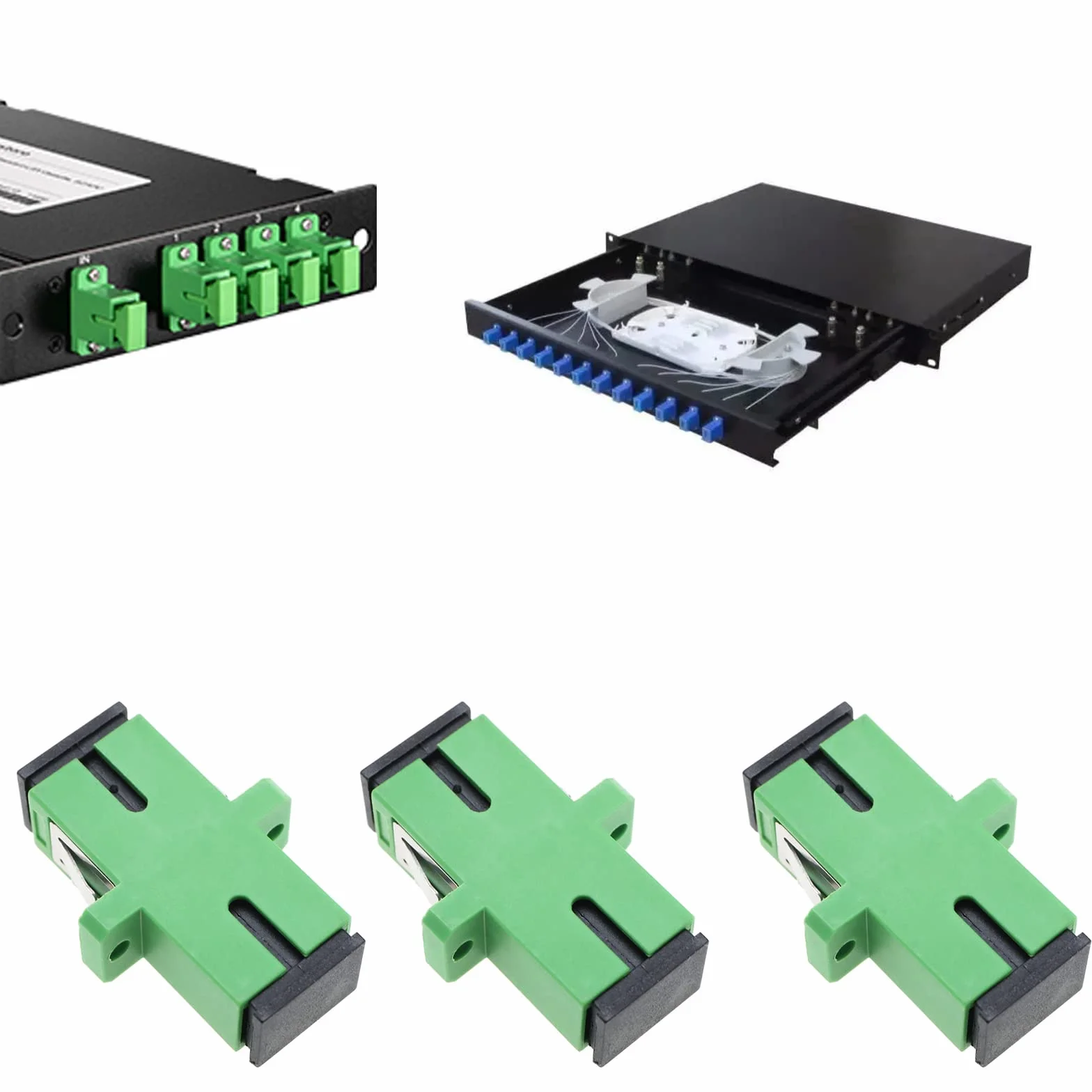 10 szt. SC jednomodowy adapter światłowodowy SC żeński na SC złącze APC złącze sieciowe adapter przedłużacz z panelem montażowym