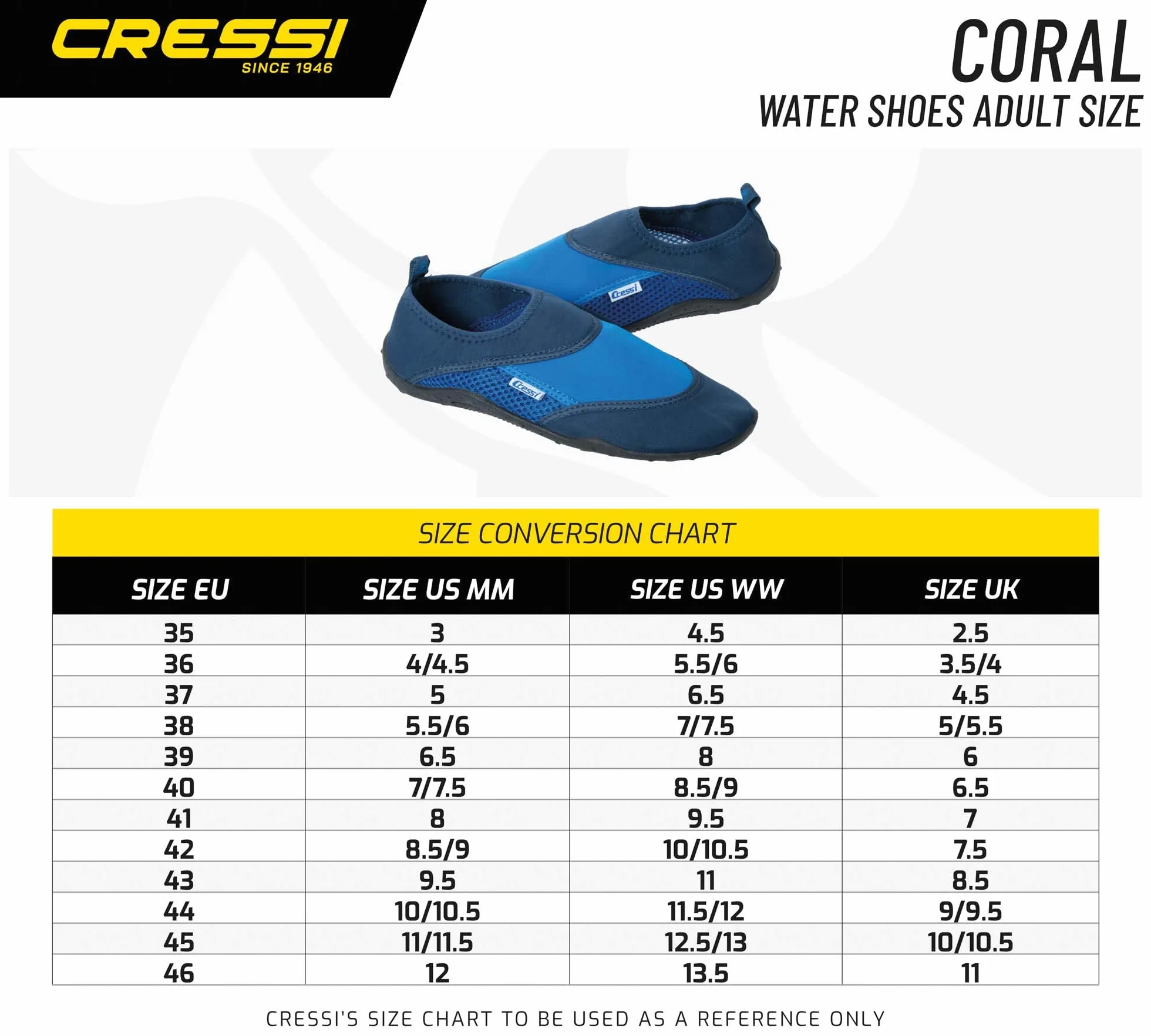 Cressi Uniseks Coral Water ShoesButy do wszystkich sportów wodnych
