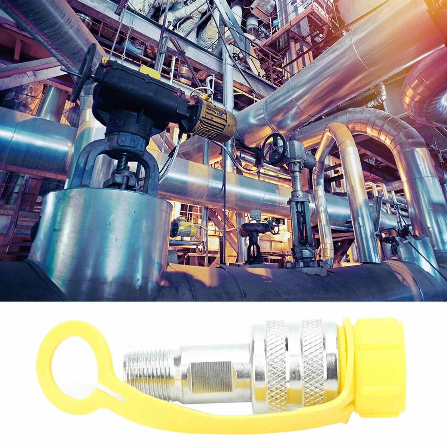 Szybkozłączki Hydrauliczne Gwint Zg 3/8 - Zestaw Sprzęgieł Męskich i Żeńskich dla Systemów Hydraulicznych, Szybkie Łączenie, Kolor Żółty