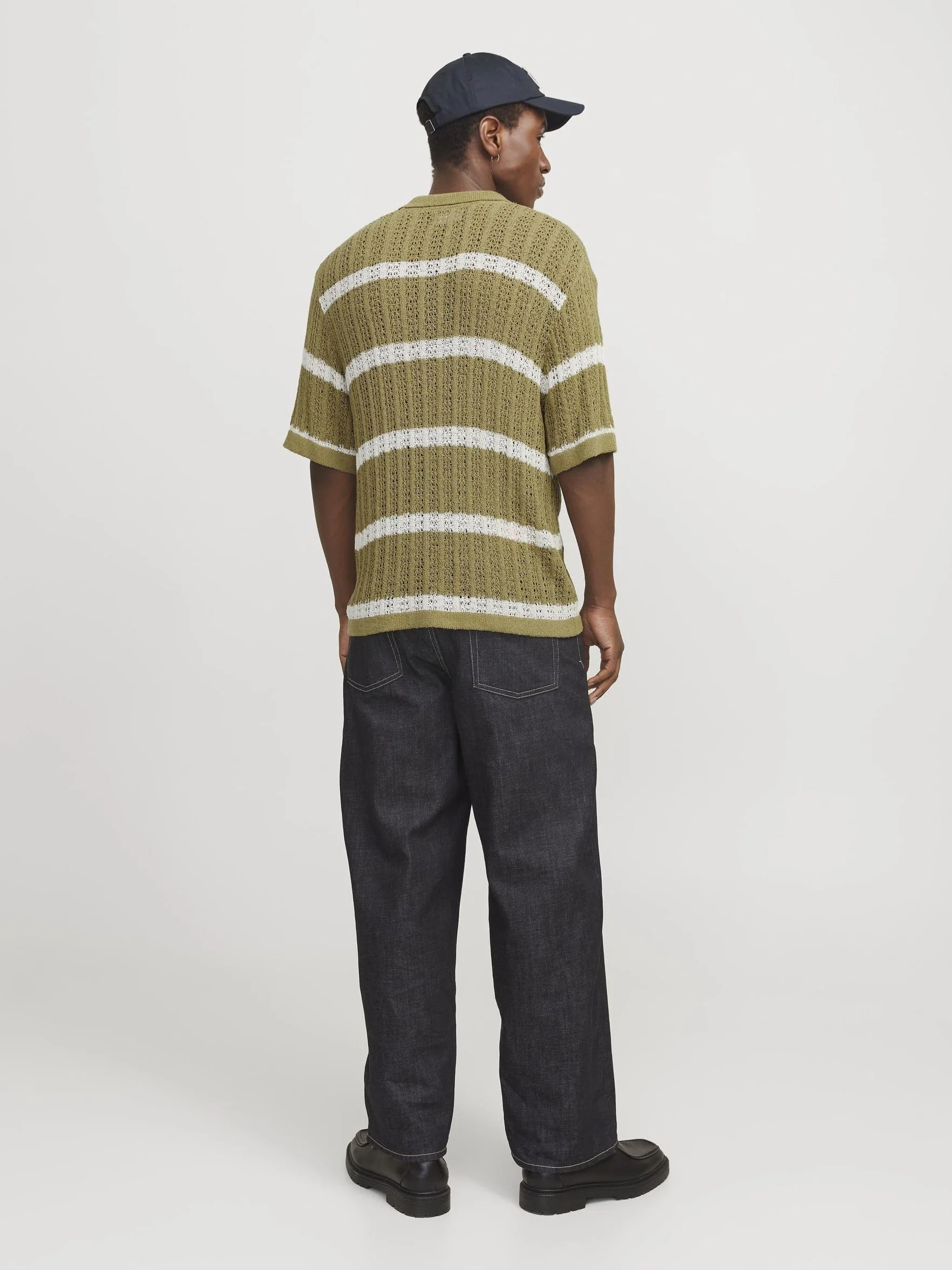 JACK & JONES Męska koszulka polo w paski, cedr, S