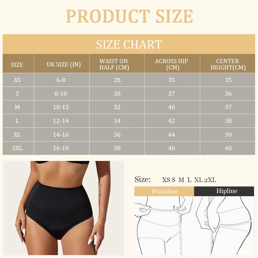 flintronic Spodnie z epoki, bikini z wysokim stanem, bielizna menstruacyjna, szczelna bielizna, spodnie kąpielowe, odpowiednie do pływania, dla dziewcząt, nastolatków, kobiet, czarne