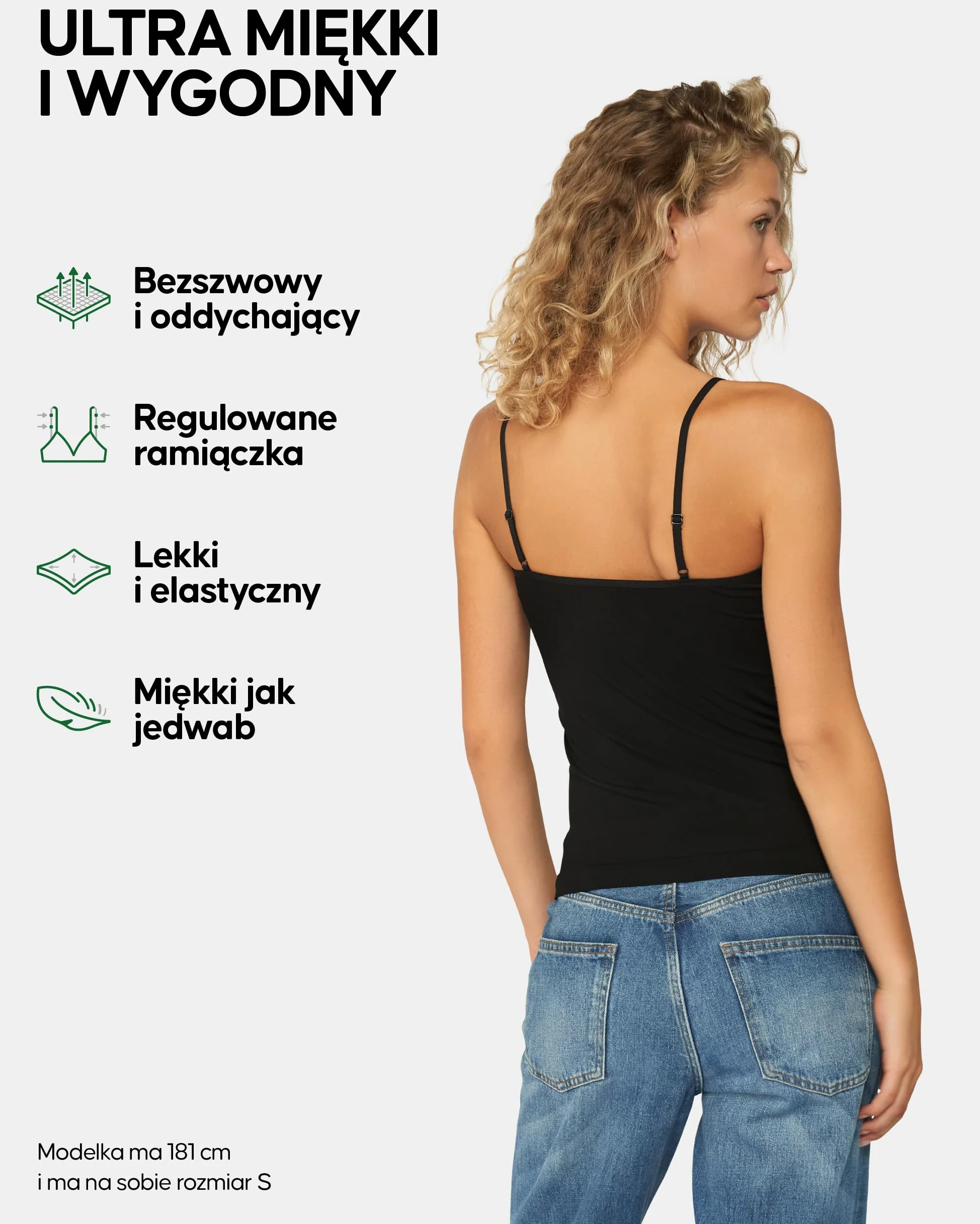 DANISH ENDURANCE 2-Pack Damskich Topów z Wiskozy Bambusowej, Podkoszulka, Koszulka na Ramiączkach, Bluzka Czarna i Nude Beż