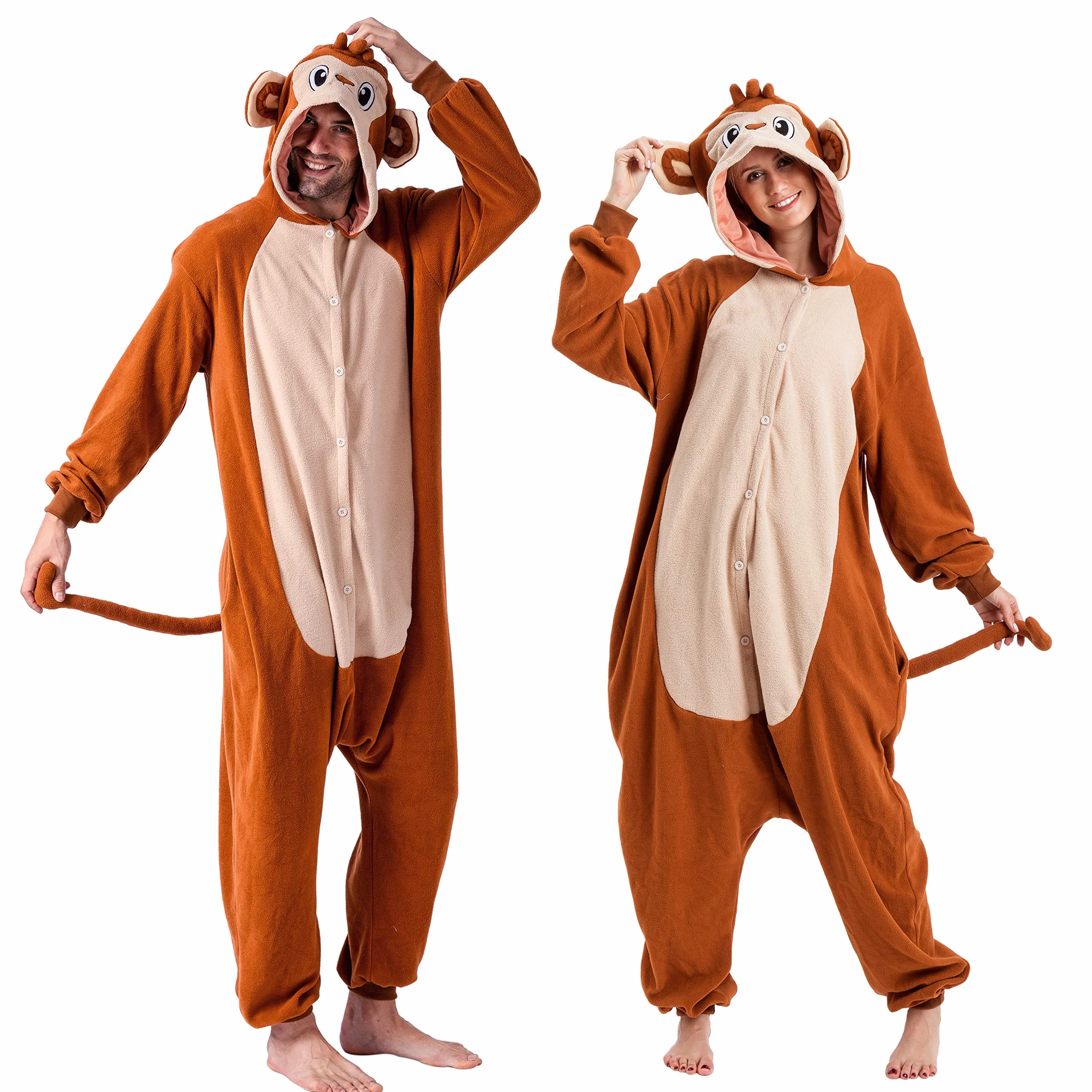 Spooktacular Creations Pluszowy kombinezon dla dorosłych unisex, Małpa, M