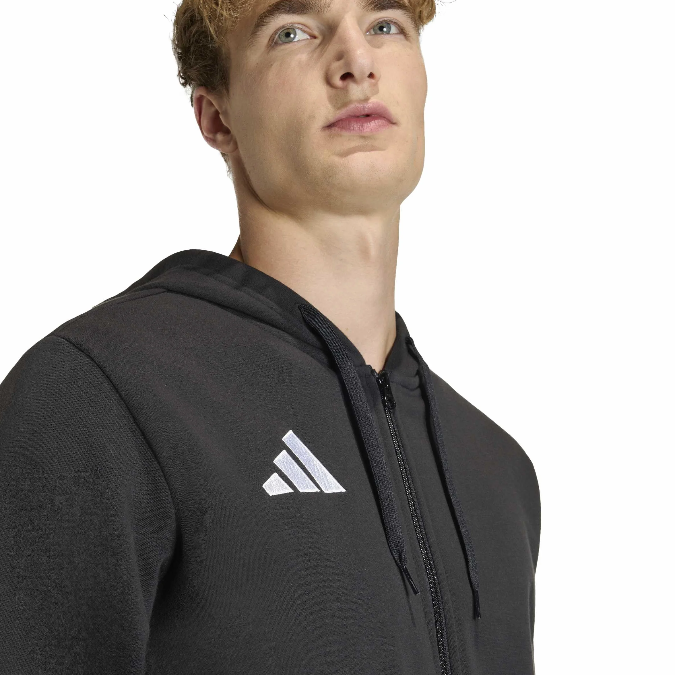 Adidas Mężczyźni Entrada26 Full Zip Hoodie Sweatshirt, Black/White, L