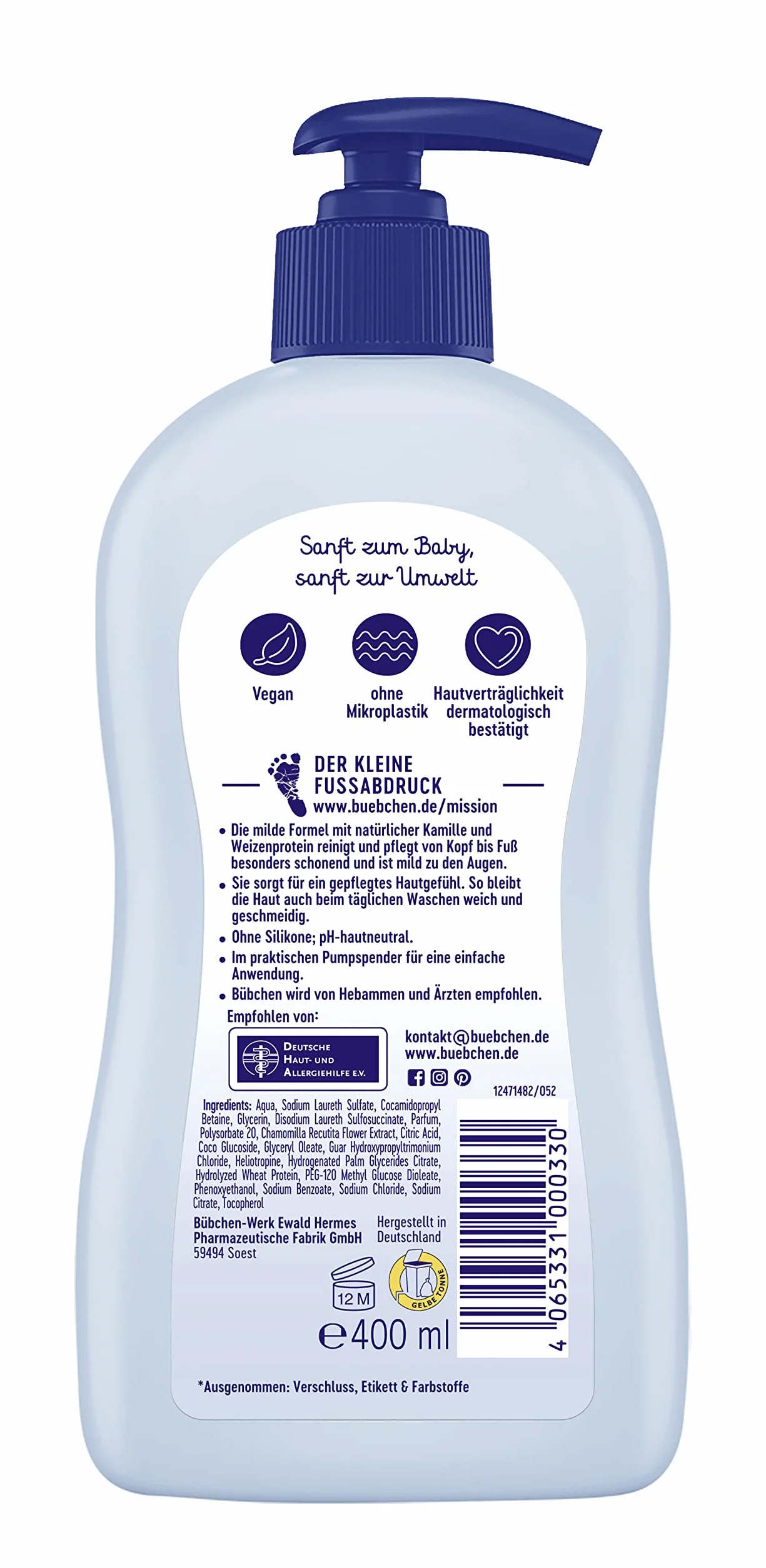 Bübchen Sensitiv 124714820 Żel do Mycia, 400 ml