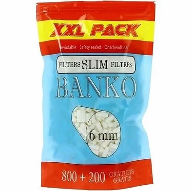 Banko Slim 5 worków 1000 filtrów 6 mm – bibułka do papierosów – port 0€ 206