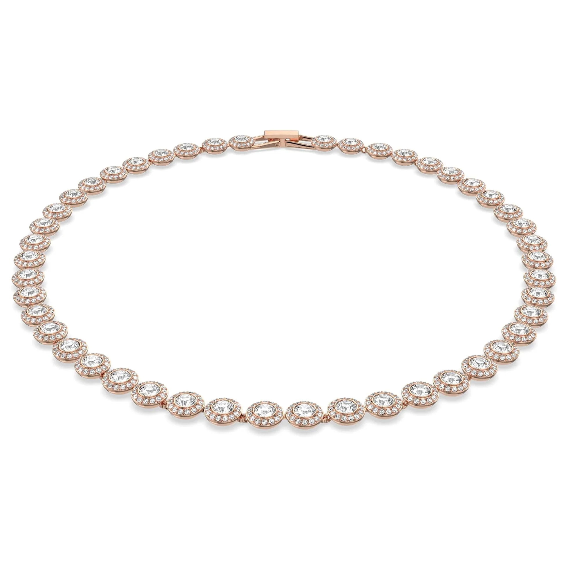 Swarovski Naszyjnik Tennis Una Angelic, Szlif okrągły, Średni, Biały, Powłoka w odcieniu różowego złota