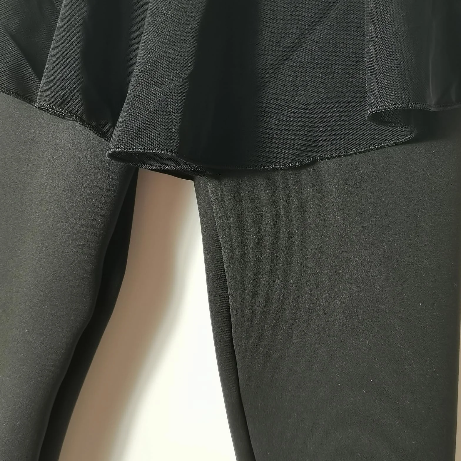 Łyżwiarstwo figurowe czarne legginsy treningowe dziewczęce