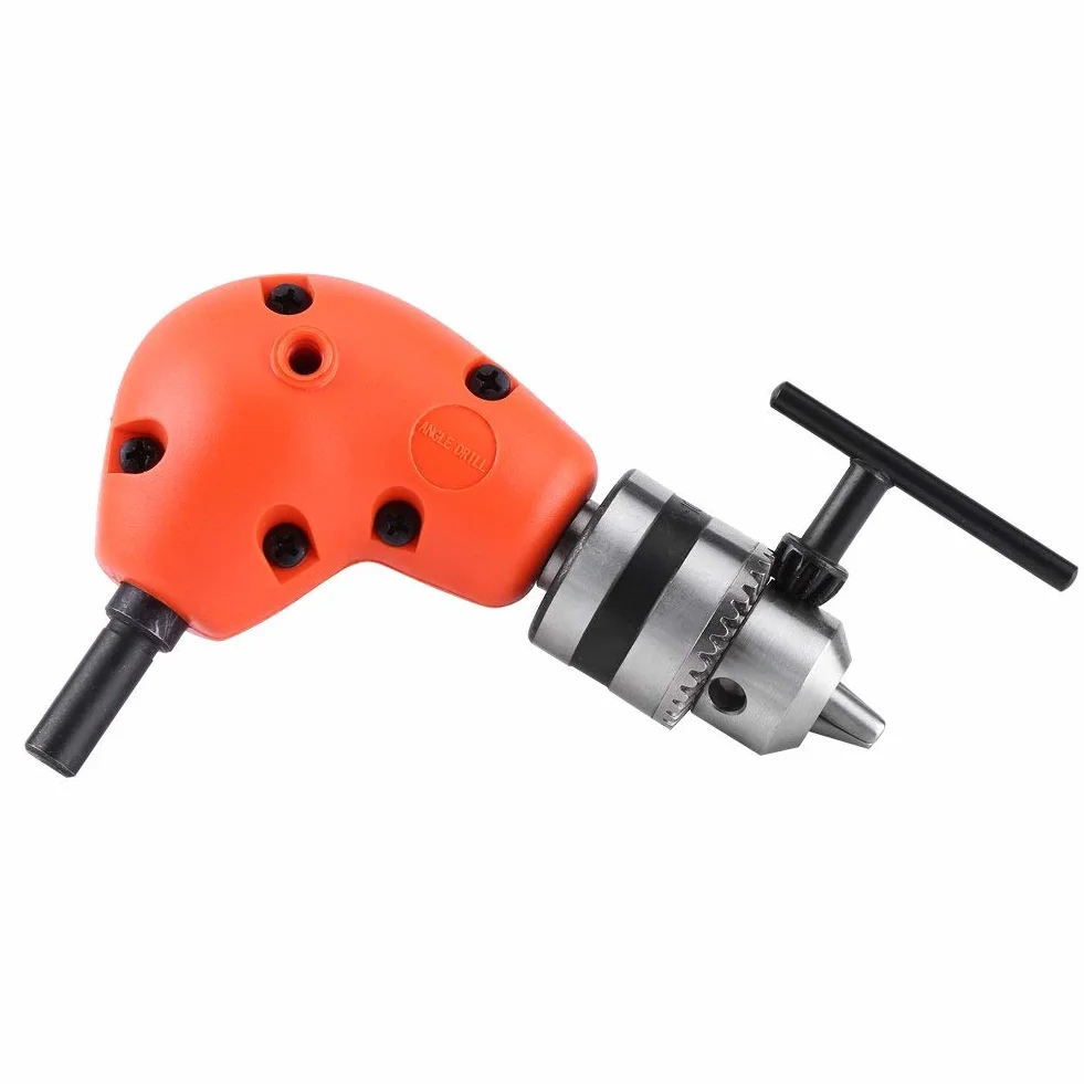 Adapter Wiertarski 90 Stopni Adapter Kątowy 9,5 Mm, Mocowanie Wiertła Kątowego Okrągły Uchwyt Wiertarka Kątowa Uchwyt Mocujący z Kluczem Wiertarskim do Wiertarki Elektrycznej