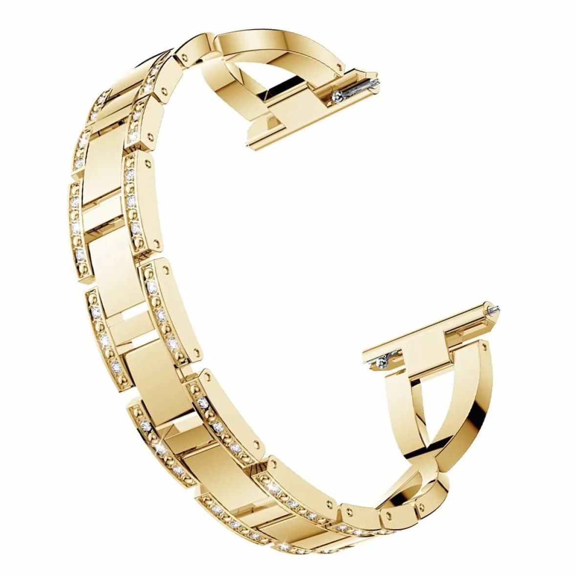 1 Pasek Do Zegarka Opaska Na Nadgarstek Link Przyjazny Dla Skóry Pasek 22Mm Pasek Do Smartwatcha Ze Stali Nierdzewnej Rhinestone Damskie Opaski Vintage Metalowy Pasek Do