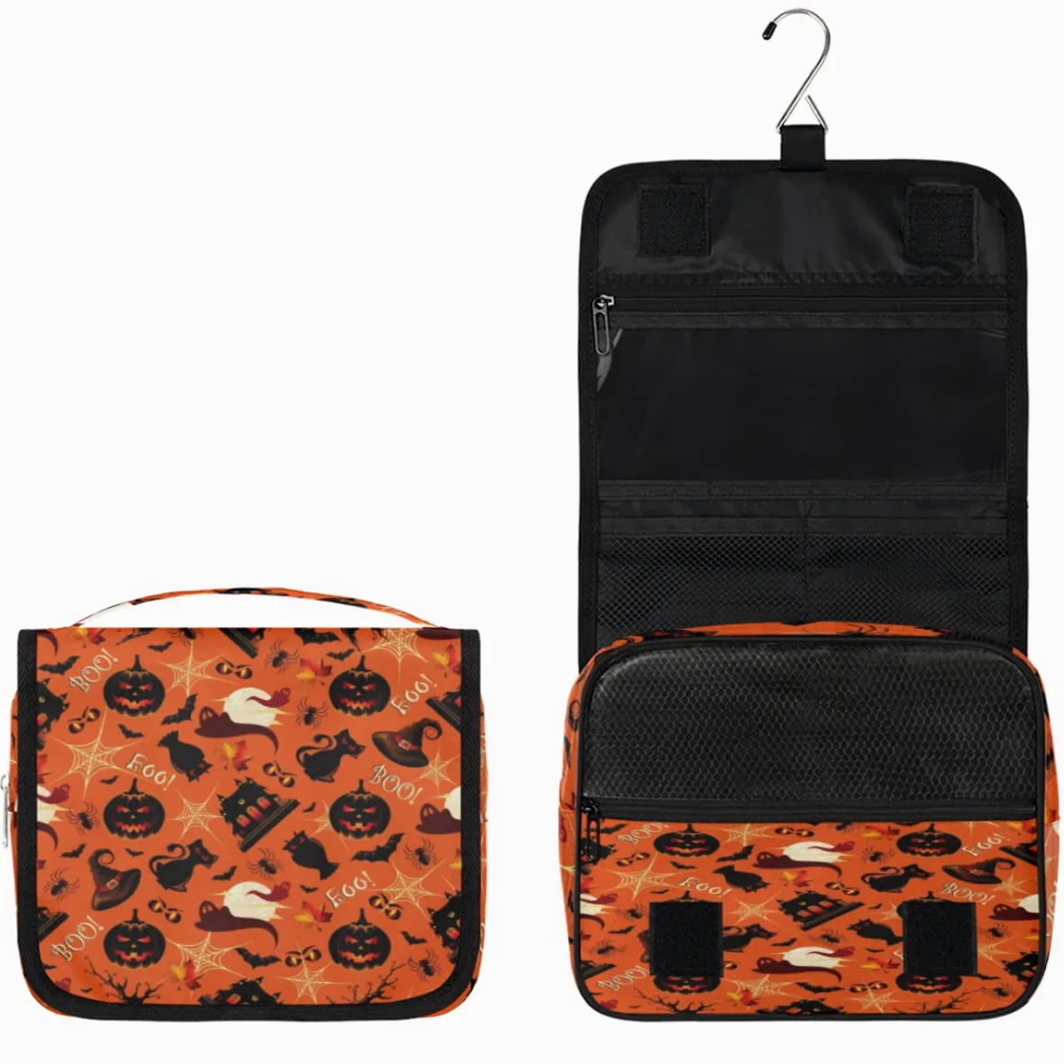 Halloween wzór podróżna kosmetyczka Halloween wzory torba na pranie torebka unisex wiszące przybory toaletowe kosmetyczka organizer do makijażu, wielobarwny, Jeden rozmiar
