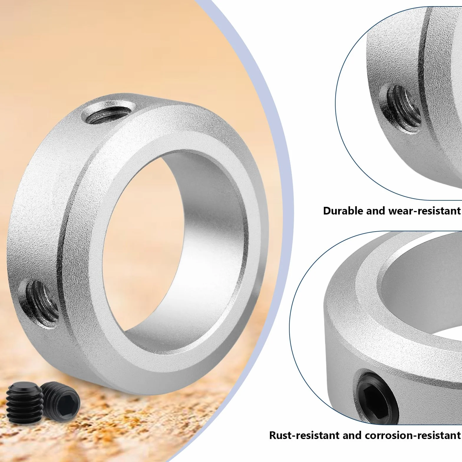 Mbsomnus 5 sztuk pierścieni nastawczych 16 mm pierścień zaciskowy ID 16 mm AD 26 mm szerokość 10 mm pierścienie nastawcze wał do kół Axle przekładni maszyn CNC