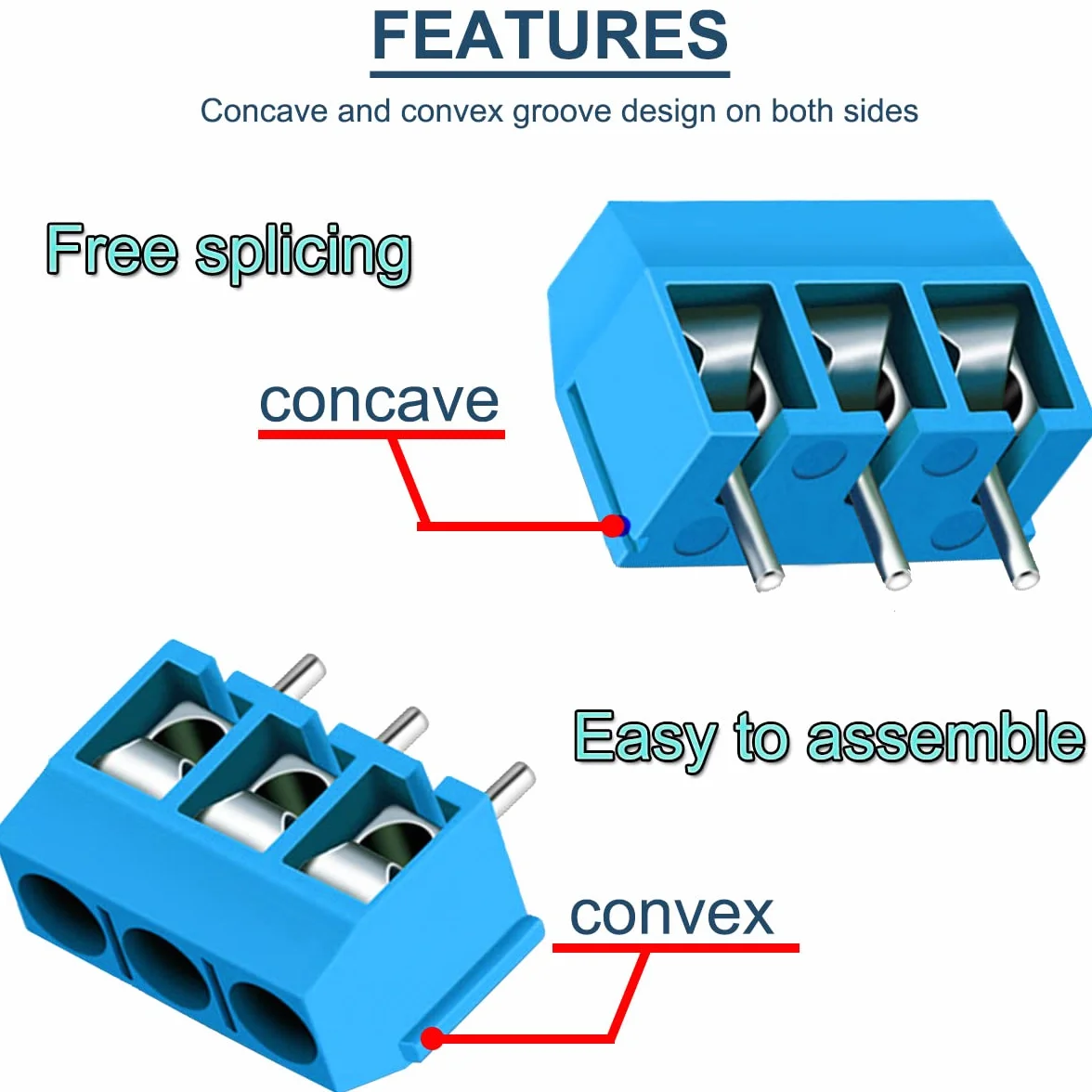 PCB Mount Screw Terminal Block, 5 mm, 2/3/4 piny, zacisk śrubowy, złączka wtykowa, lutowany zacisk śrubowy, śrubokręt krzyżowy, do Arduino (60 sztuk)