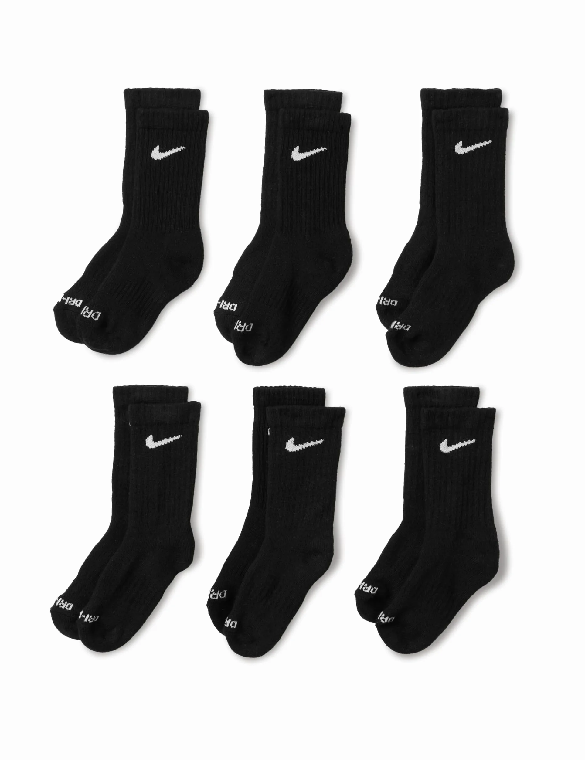 NIKE Little Boy's 6-Pair Young Athletes Basic Cushioned Crew Socks