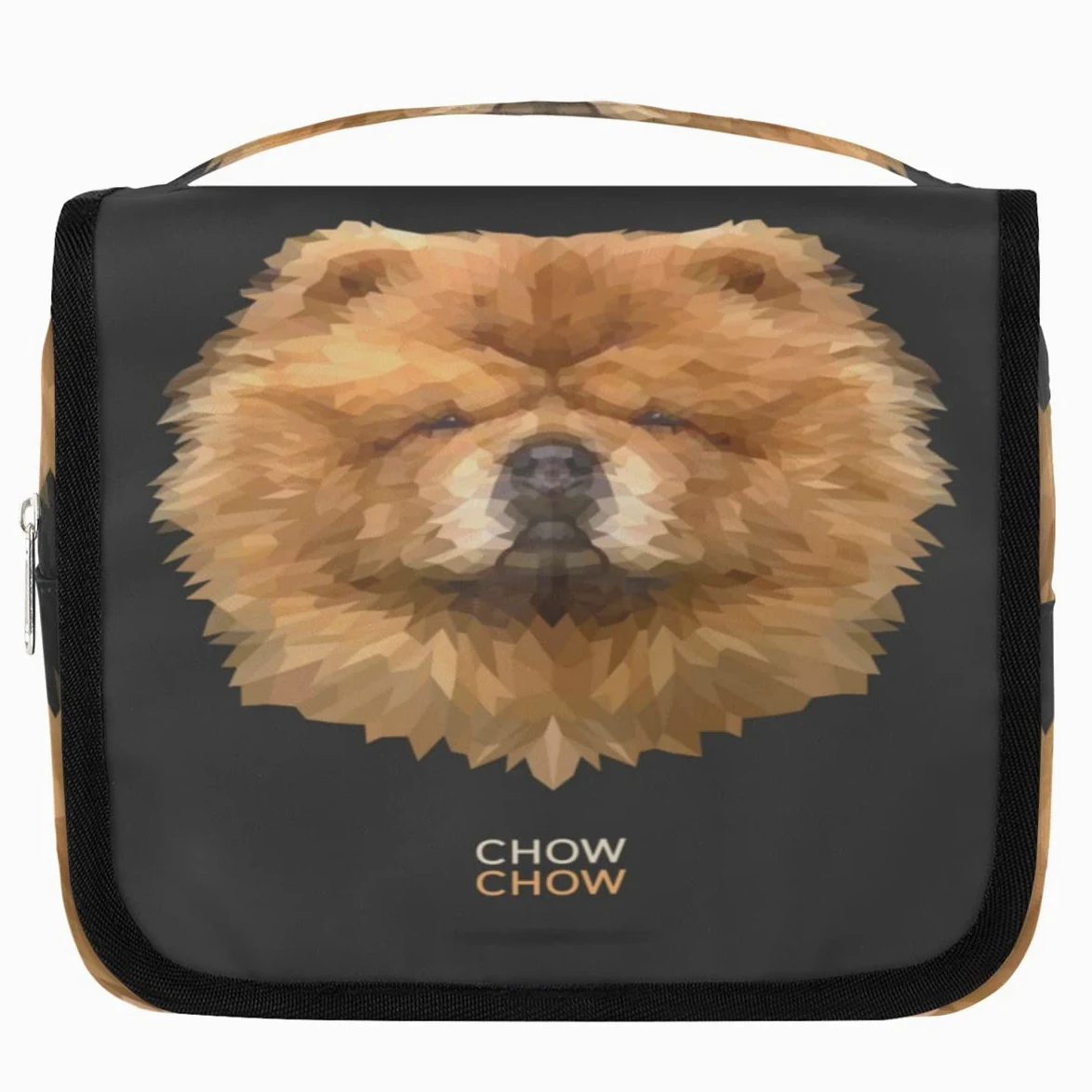 Chow Geometryczne psy Podróżna kosmetyczka Psy Mycie Torba Unisex Wiszące przybory toaletowe Kosmetyczka Organizer do makijażu, wielobarwny, Jeden rozmiar