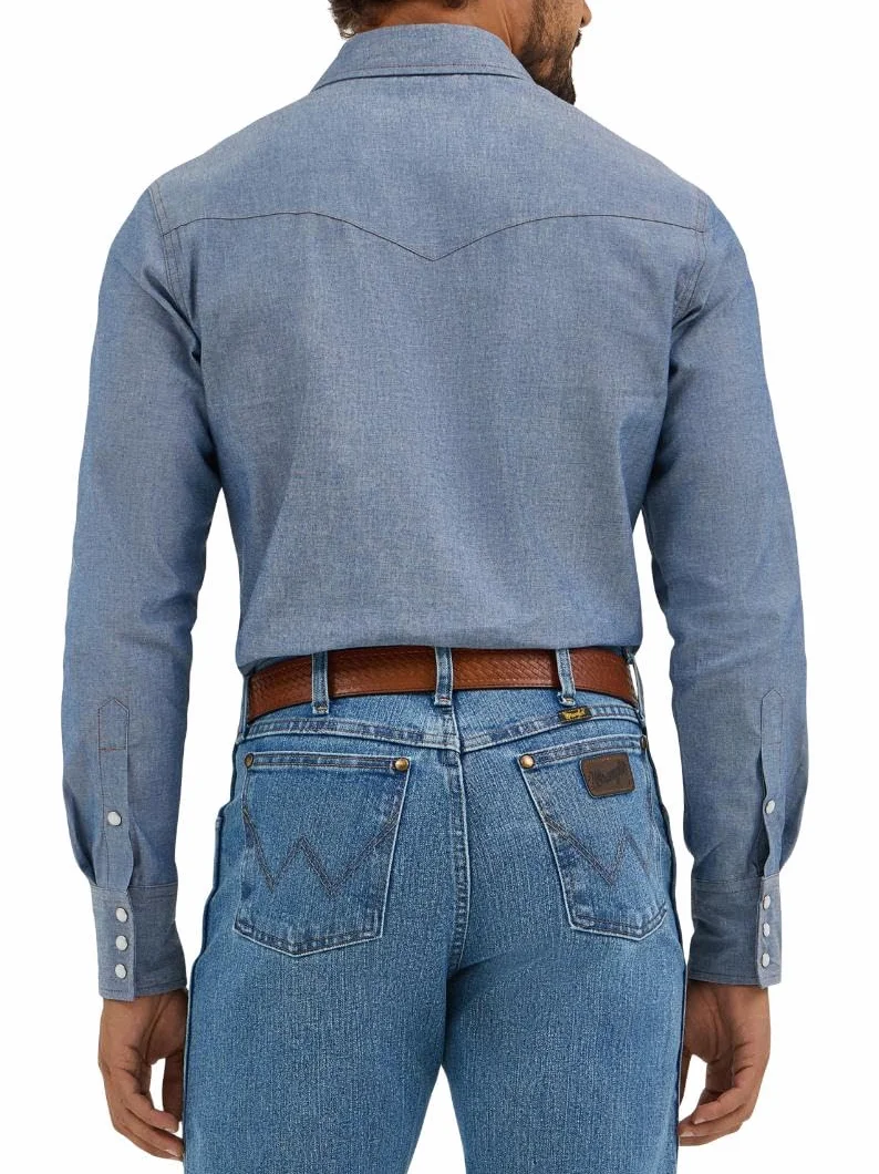 Wrangler Cowboy Cut Western z długim rękawem Snap koszula robocza prane wykończenie Mężczyźni