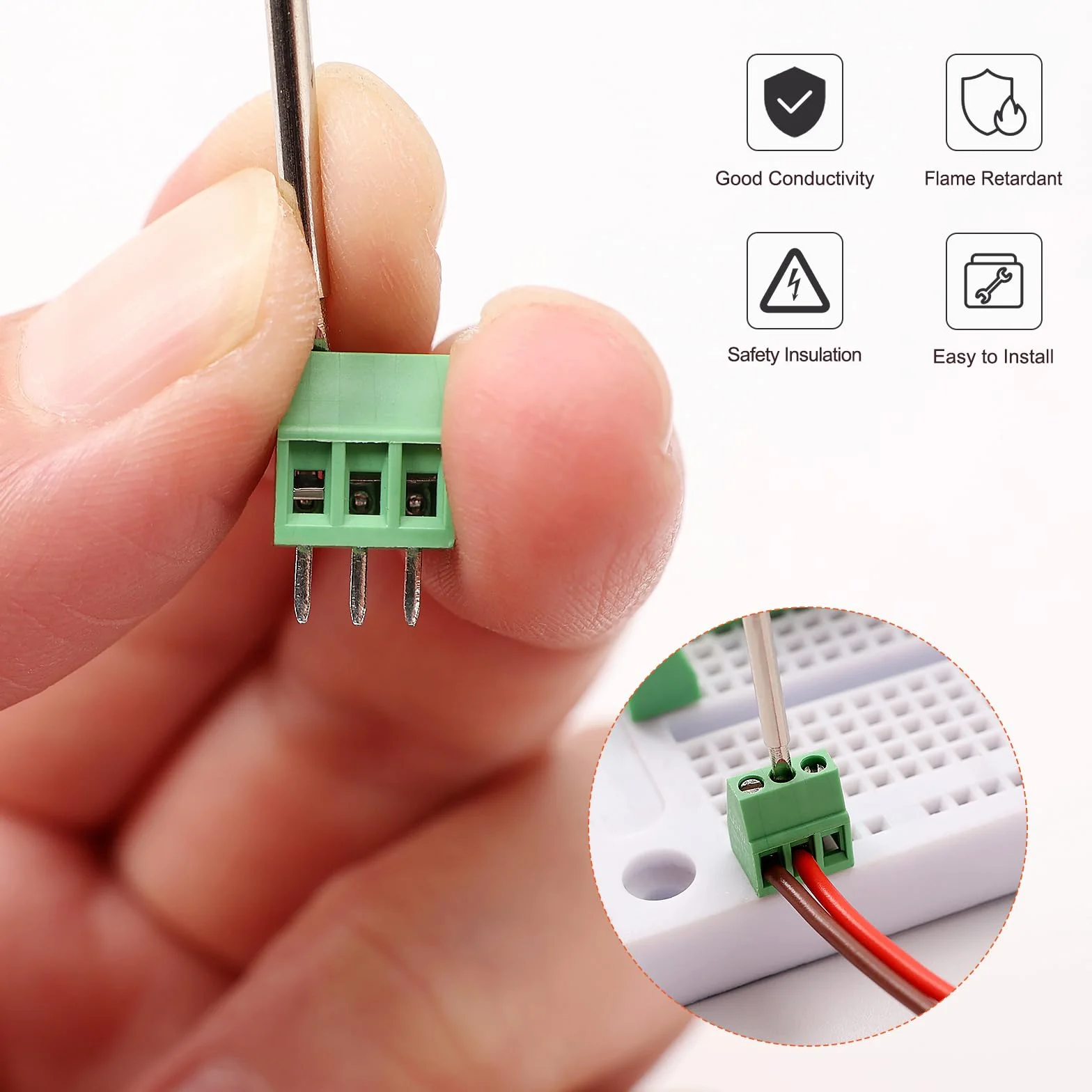 20 Sztuk 2-pinowe Złącze Śrubowe 2.54mm Montażu na Płytce Drukowanej, 150V 6A Zaciski Montażu na PCB, do Projektów Elektronicznych