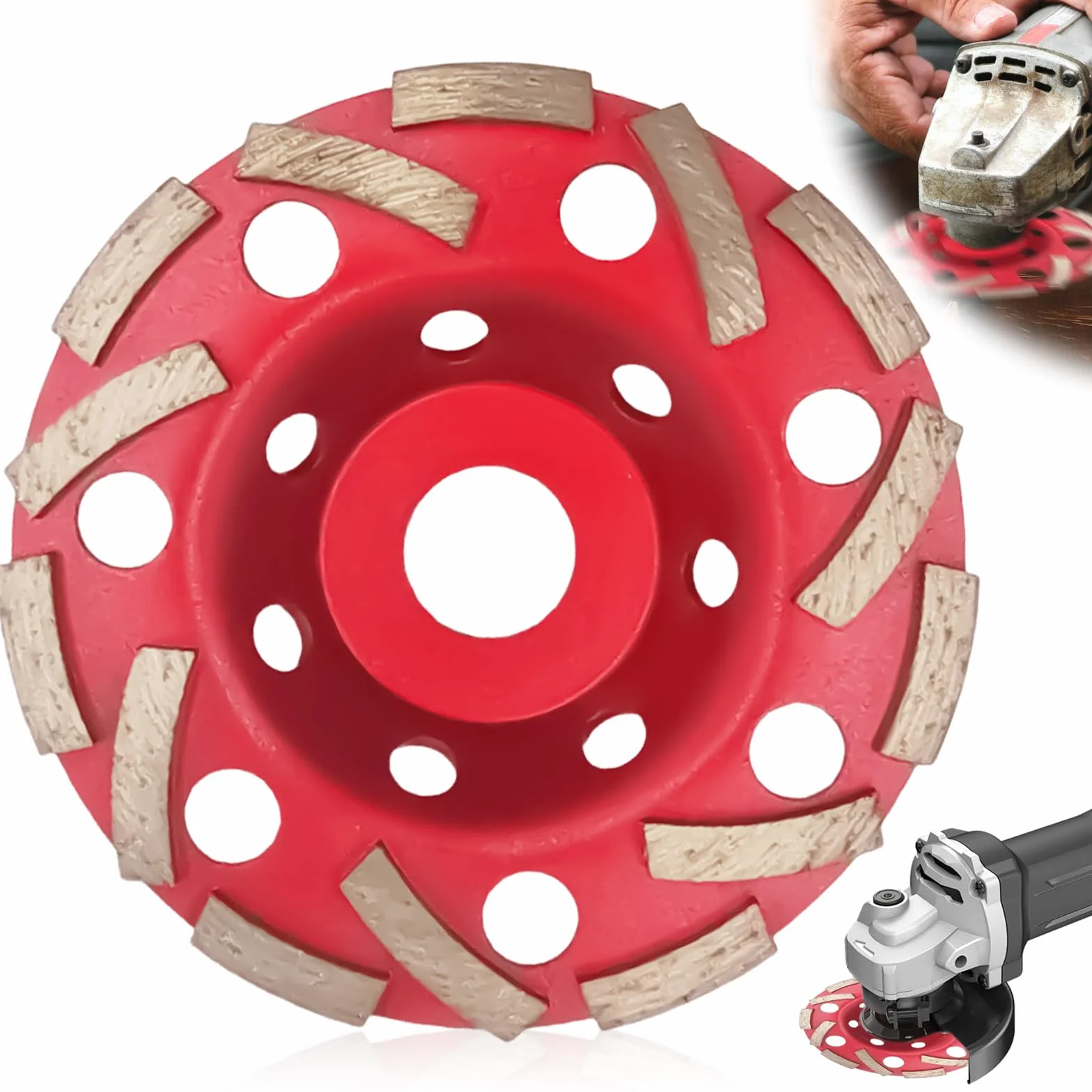 Diamentowa tarcza szlifierska Extra Speed do betonu, 125 mm × 22,2 mm, Twin Speed Extreme diamentowa tarcza szlifierska do granitu, betonu, kleju do płytek, płytek i murów