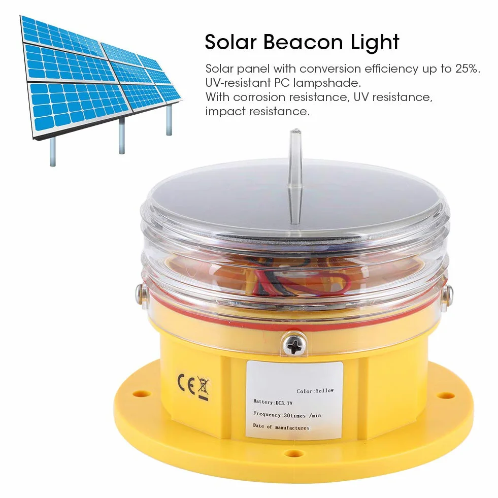 Solar Power Sidelight IP68 Wodoodporny LED Statek Marine Dock Barge Safety Beacon Flashing Light Oświetlenie 360 ​​°