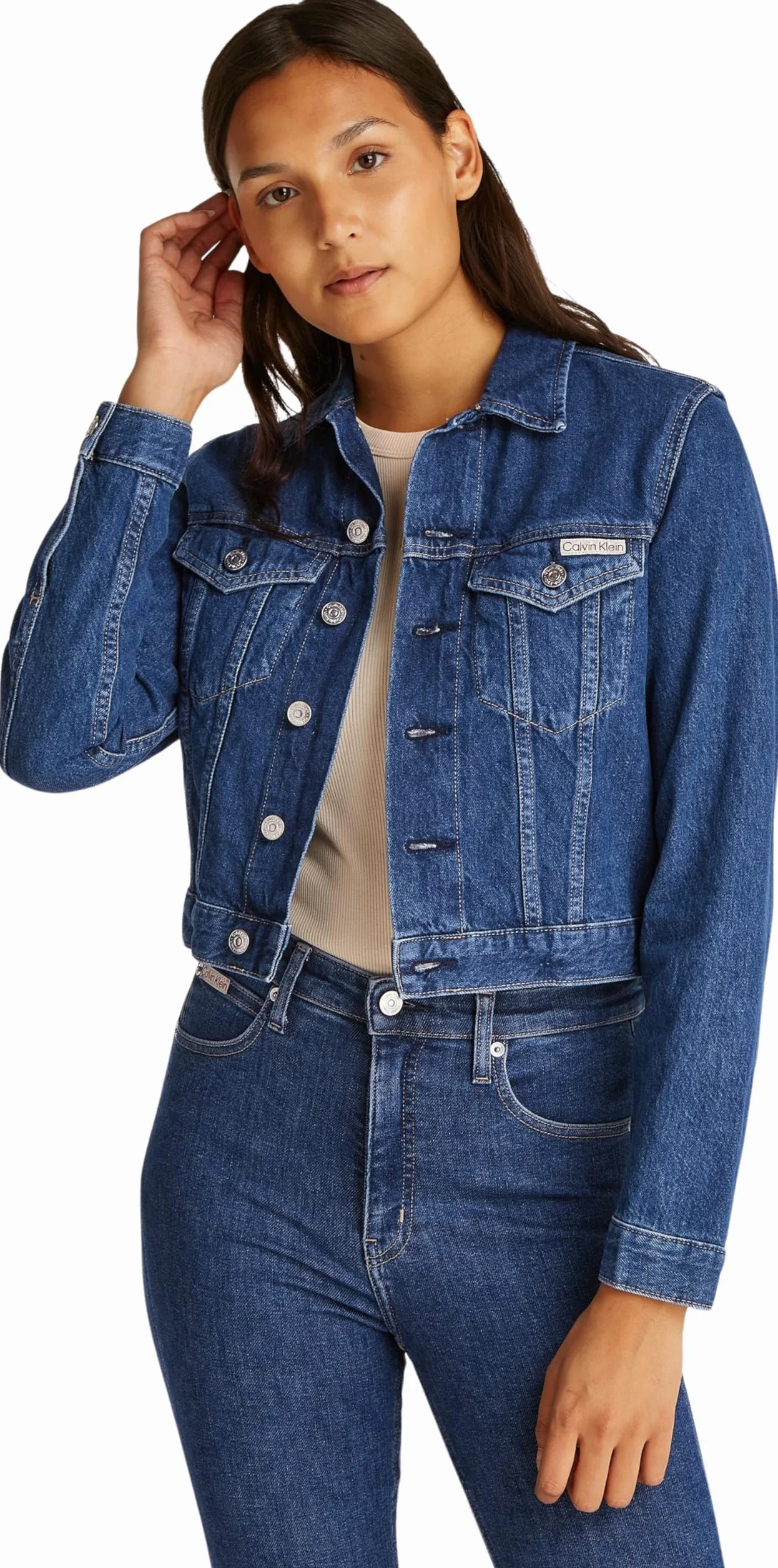 Calvin Klein Kurtka Trucker Cropped 90's Denim J20j225183