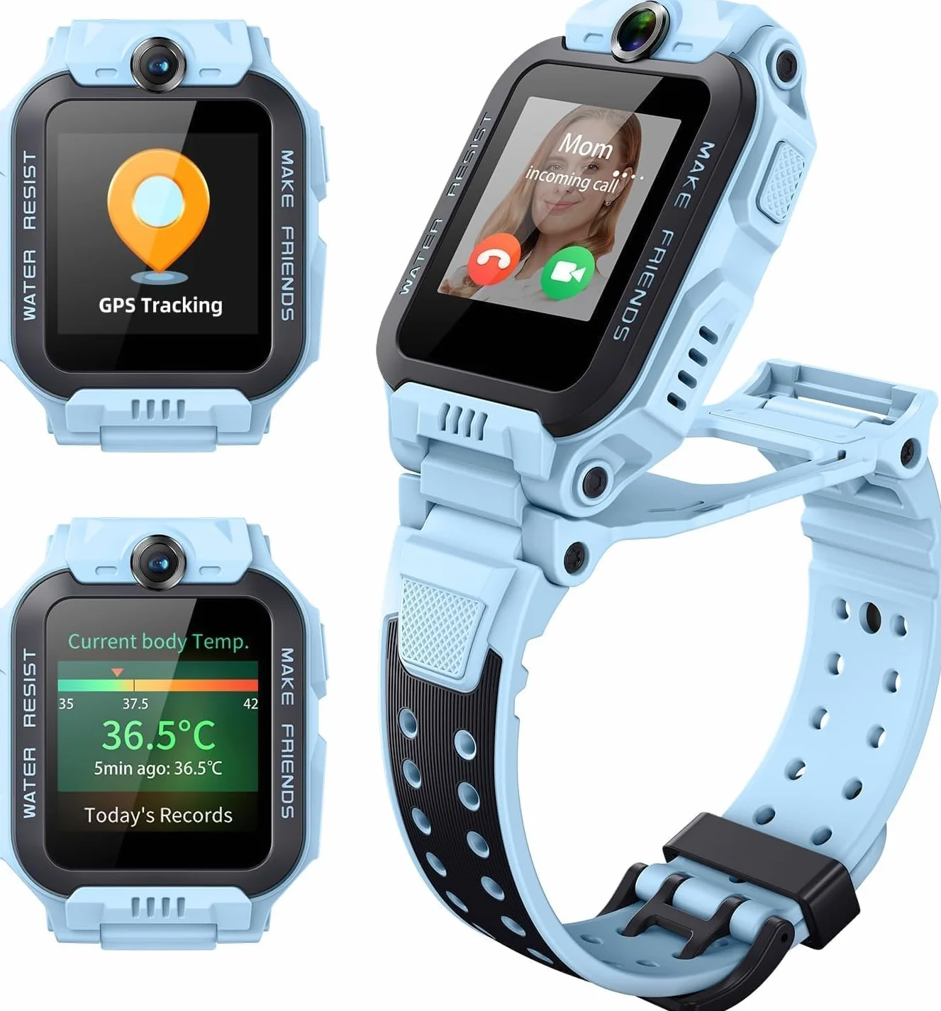 imoo Z7 Smartwatch dla Dzieci, Dwukamerowy Telefon z Wideorozmowami HD i Połączeniami Głosowymi, Zegarek GPS z Lokalizacją, 4 Tryby Sportowe, Całodobowe Monitorowanie Zdrowia (Niebieski)