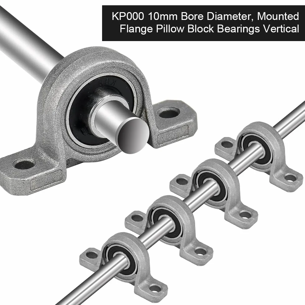 4 sztuki KP000, łożysko kołnierzowe 10 mm, samonastawne, rombowe, poziome stop cynku, łożysko kulkowe do drukarki 3D, średnica wewnętrzna 10 mm