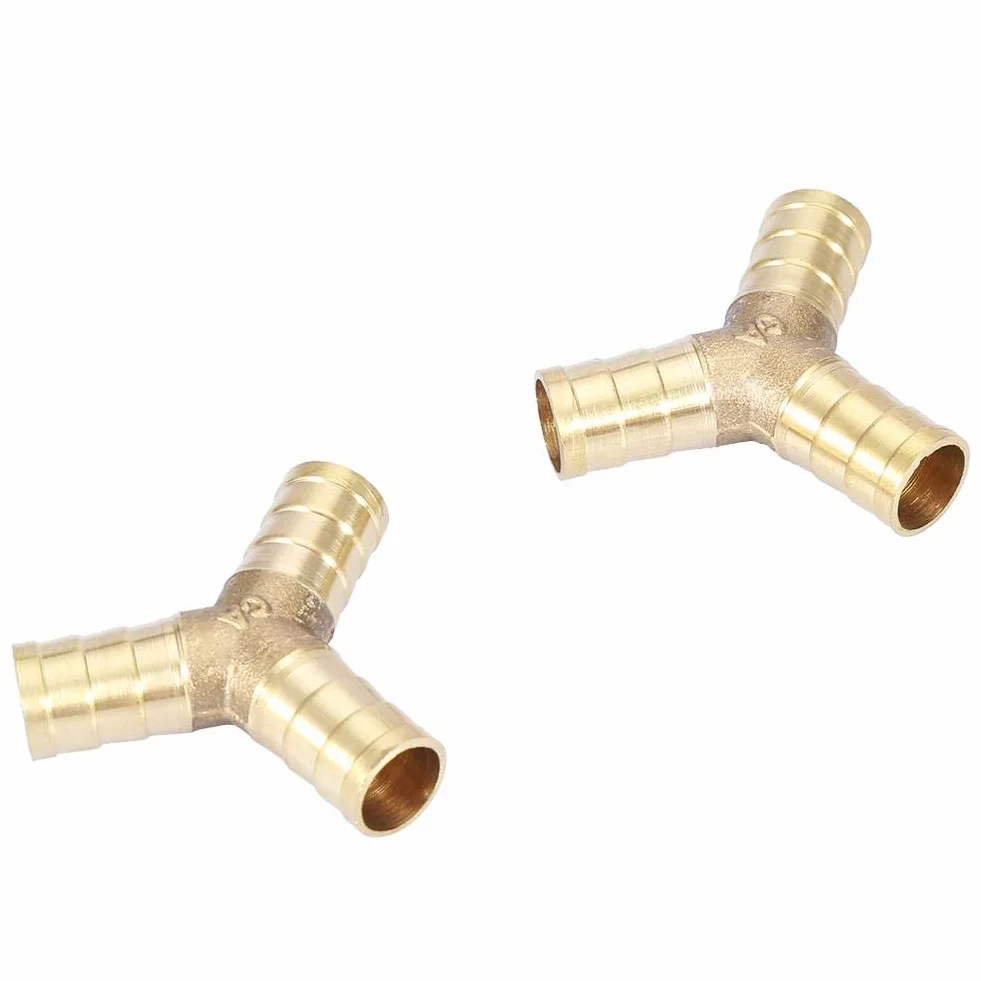 Mosiężny wąż Barb 3-drożny adapter złącza do paliwa powietrze woda gazowa rura oleju (12 mm 2 szt.)