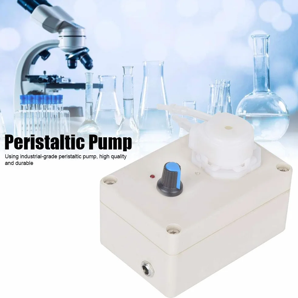 Peristaltic Liquid Pump, 50/60HZ Industrial Adjustable Flowing Dosing Pump for Lab Analytical Experimental, 1ml-250ml / min, Plug 110-240V