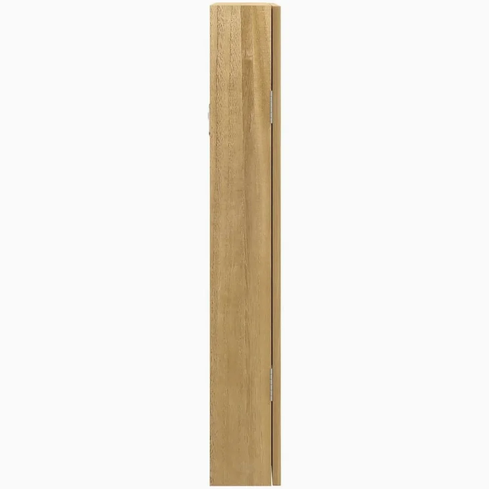 Szafka na biżuterię z lustrem montaż ścienny 37,5 x 10 x 67 cm, zamykana szafka z lustrem z 2 szufladami, hakami i półkami z materiału drewnopochodnego, w zestawie 2 klucze