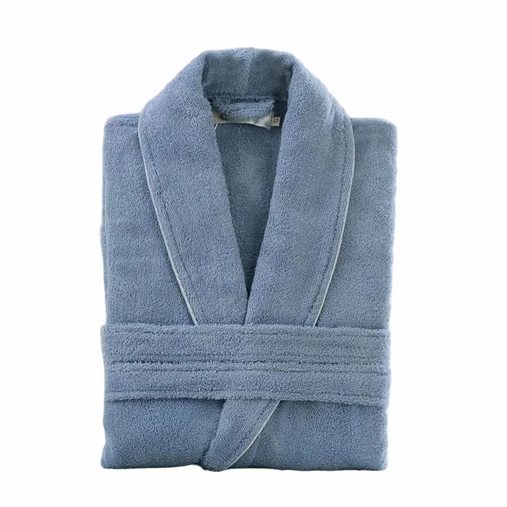 Damski bawełniany szlafrok frotte unisex bielizna nocna miękki szlafrok codzienny domowy strój wypoczynkowy