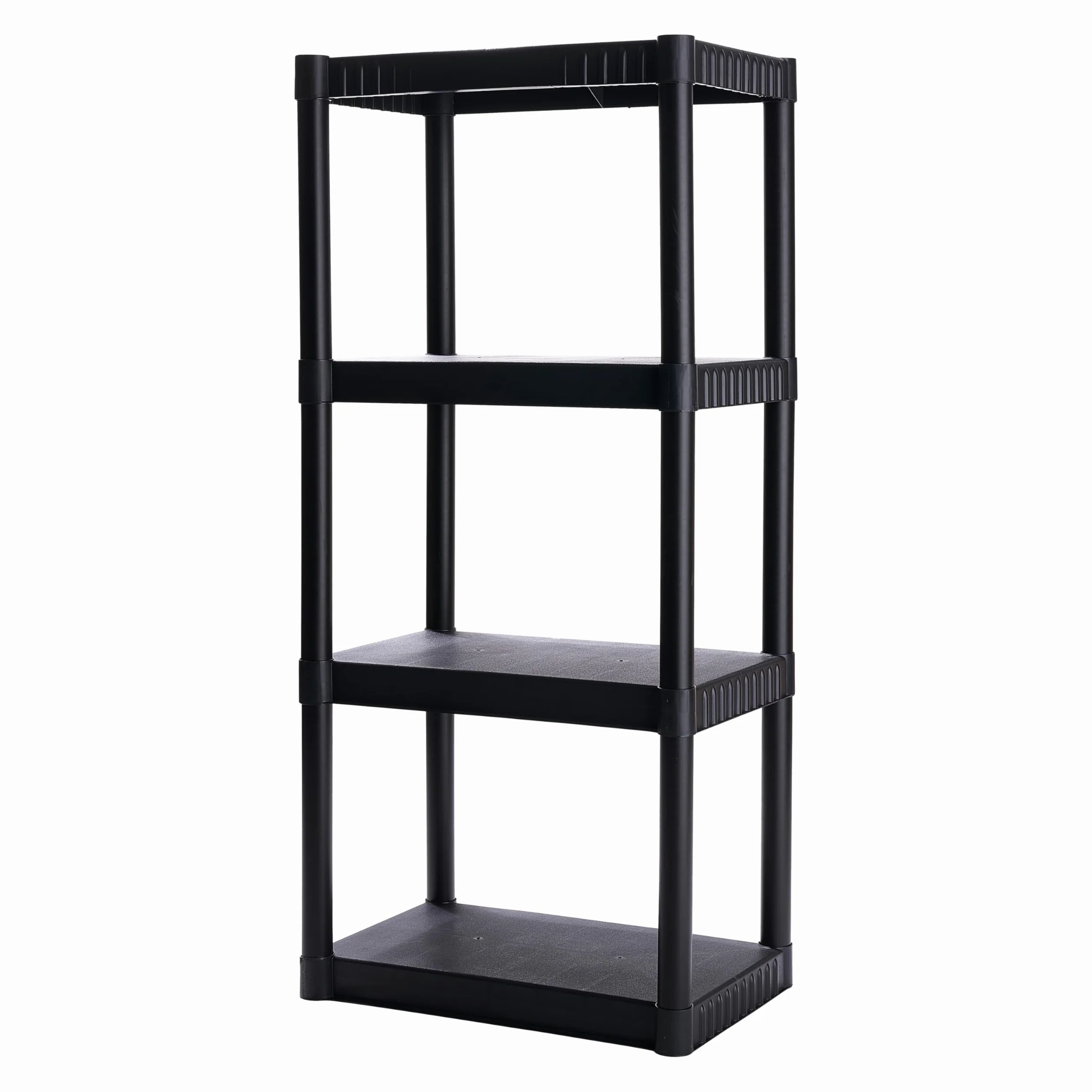 Plano Standardowe 4-poziomowe plastikowe półki do przechowywania - 121,9 x 53,3 x 35,6 cm - pojemność 90,7 kg - do spiżarni, biura, szafy i garażu - łatwy montaż - półka z tworzywa sztucznego